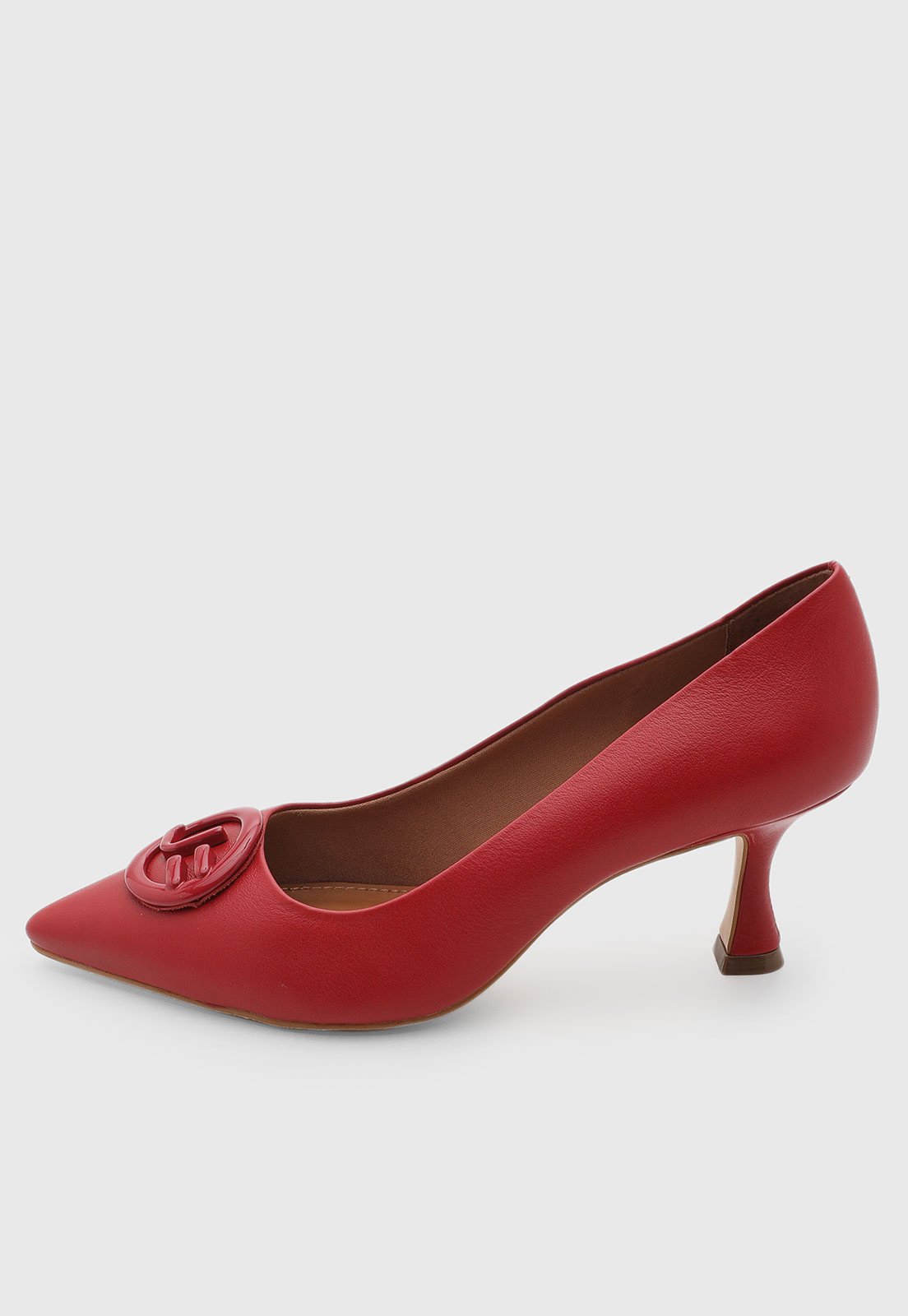 Scarpin Feminino Jorge Bischoff Couro Bico Fino Vermelho