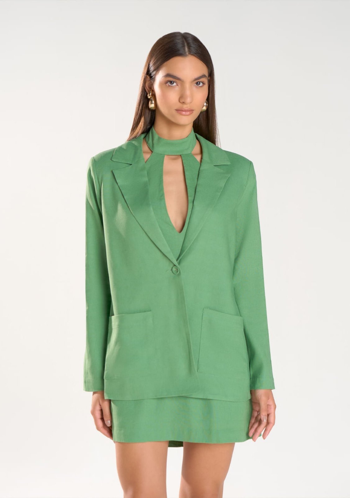 Vista 3 Blazer Iódice Detalhe Cóstas Com Amarração verde IÓDICE verde