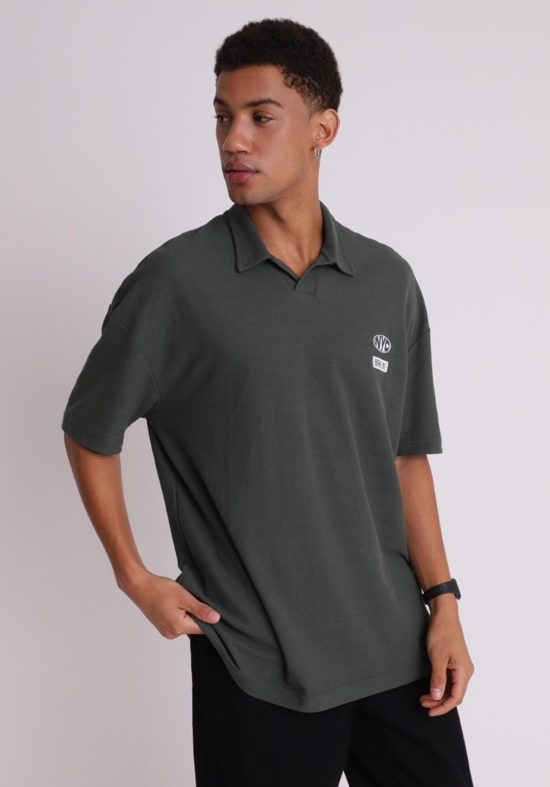 Camiseta polo piquet estampa nyc