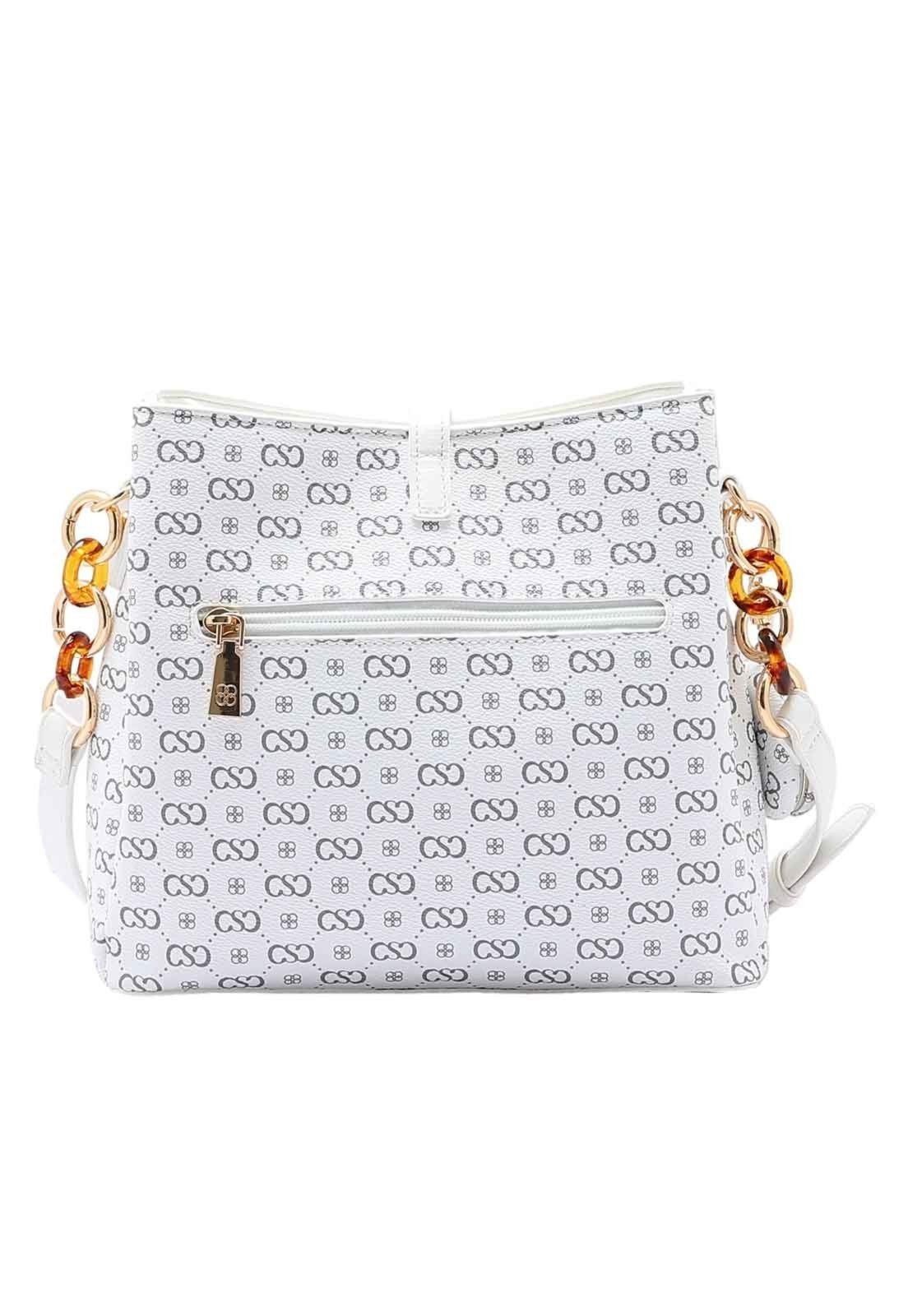 Vista 3 Bolsa Feminina Chenson Original Elegance Luxo Transversal 3485082 off-white Chenson off-white