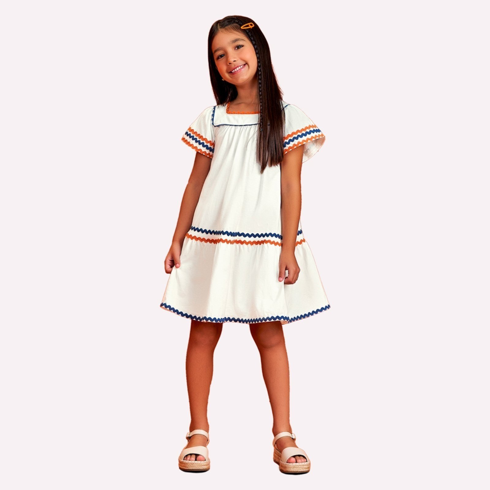 Infantil - Vestido Menina com Aviamentos Nanai