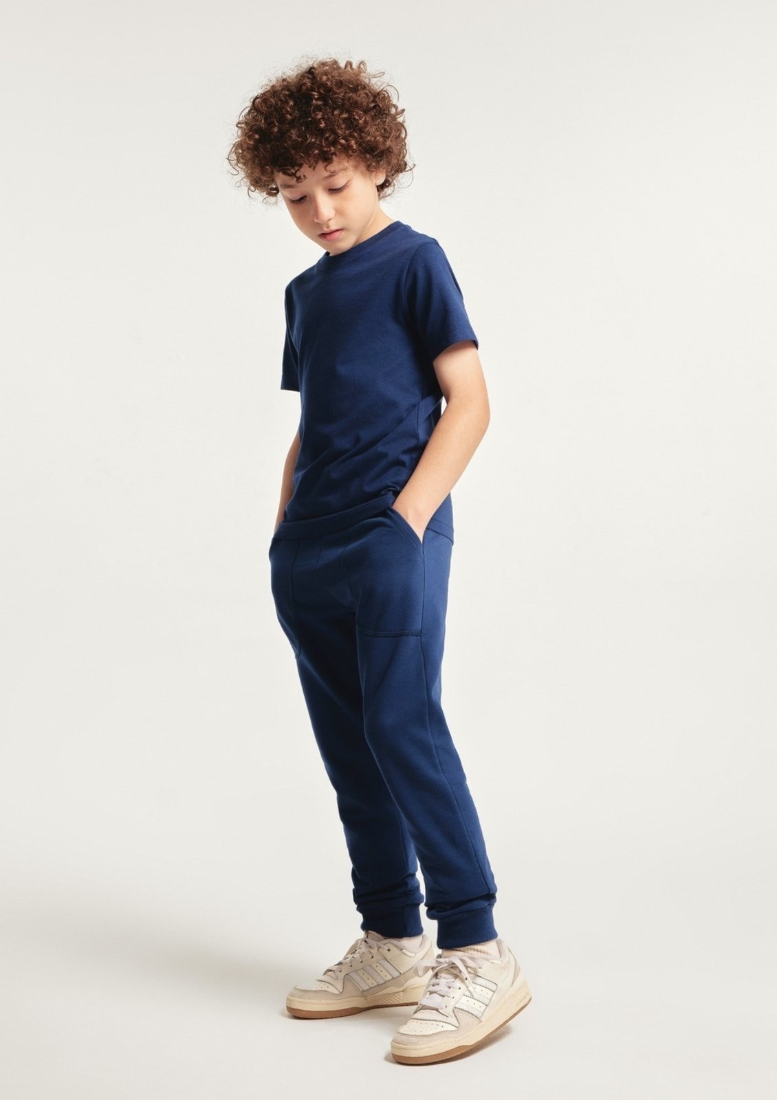 Vista 2 Infantil - Calça Básica Menino Em Moletom Peluciado Com Bolso Hering azul Hering azul