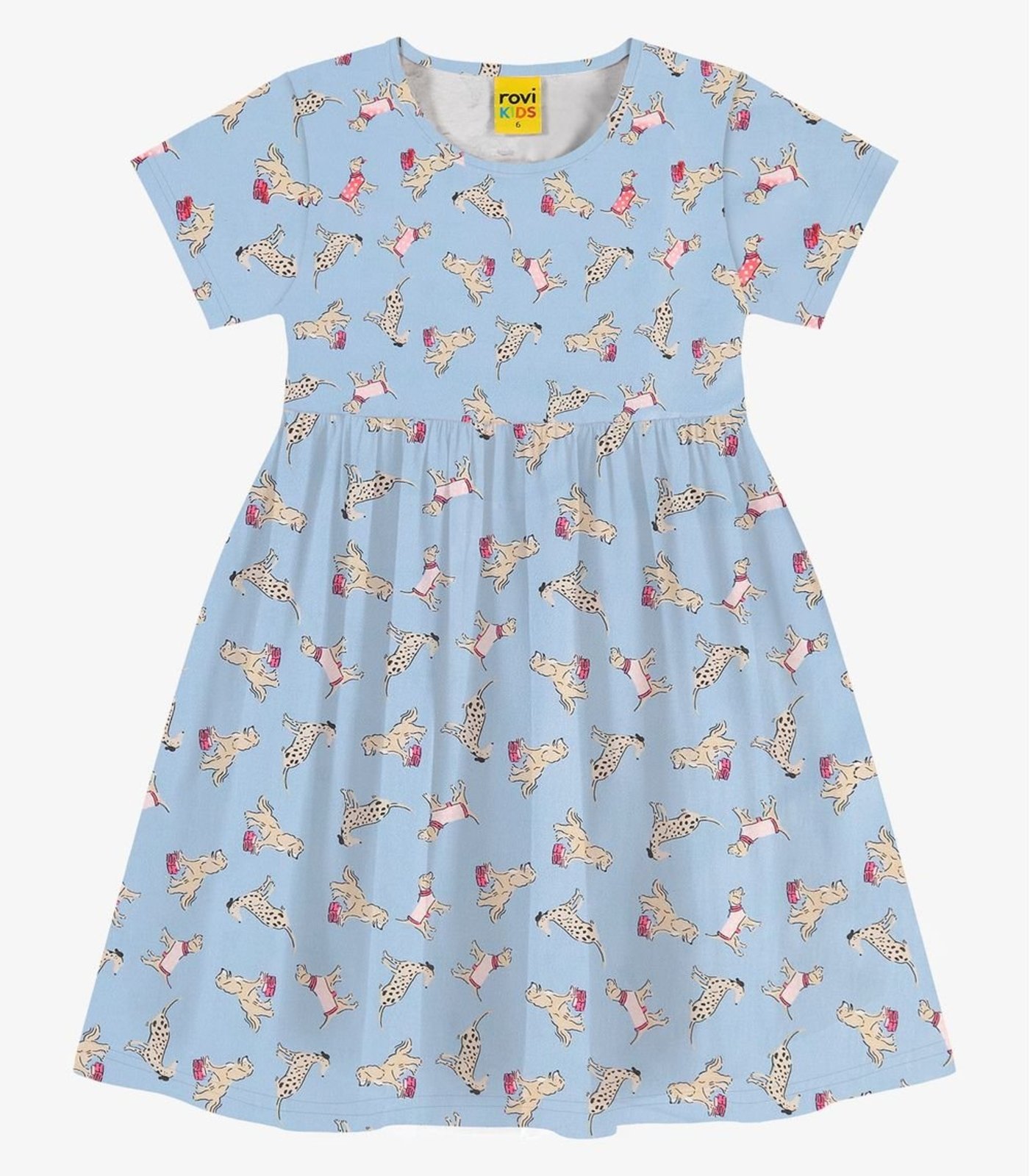 Vista 2 Infantil - Vestido em Meia Malha Rovi Rovitex Kids azul Rovitex Kids azul