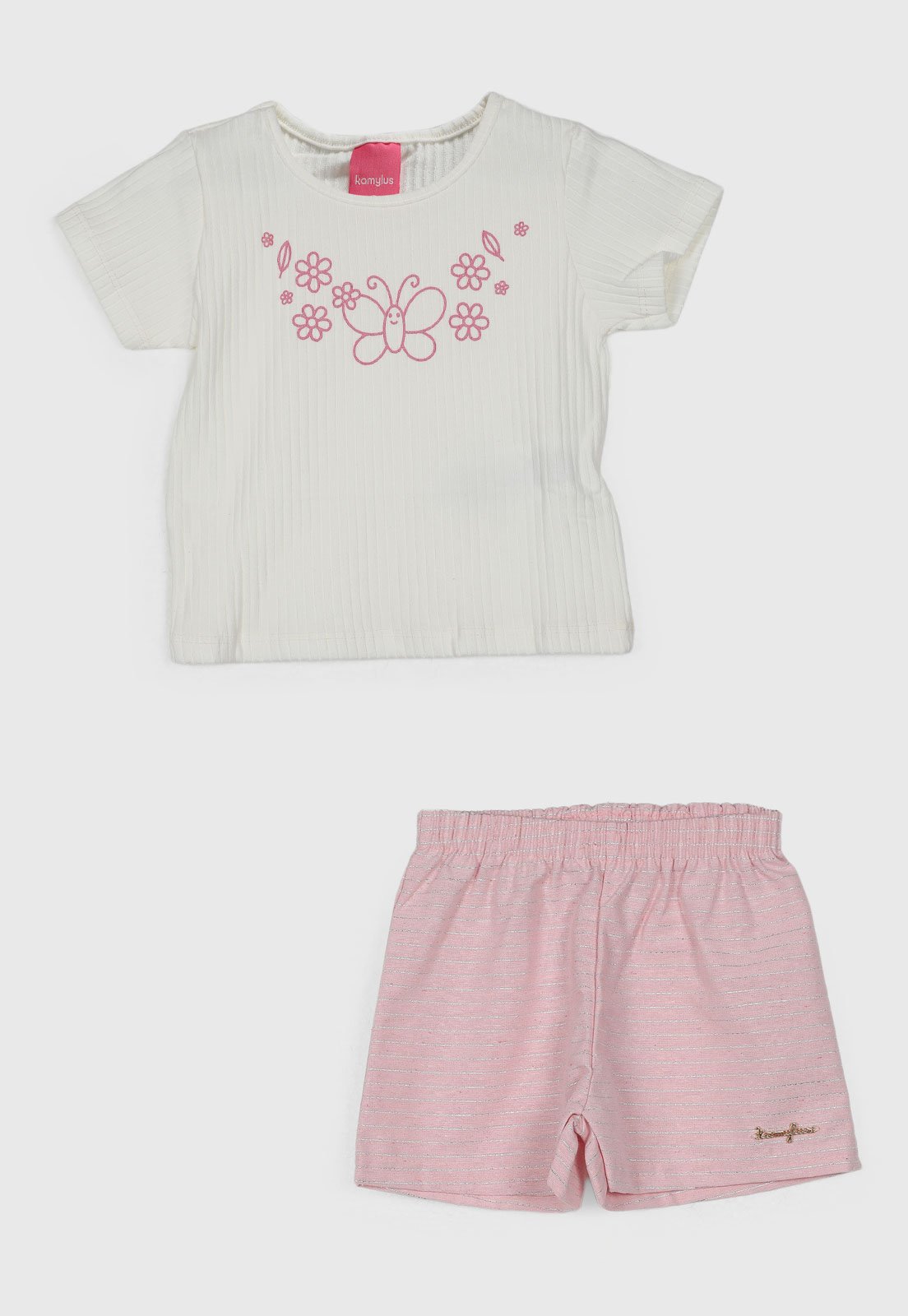 Conjunto Curto Kamylus Borboleta Rosa