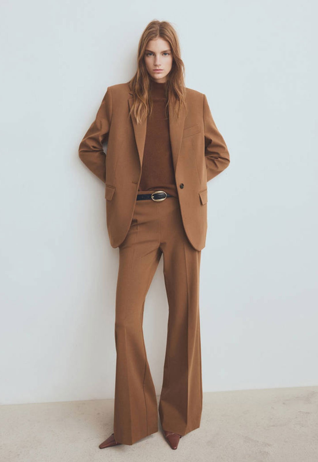 Calça Feminina Mango Milano Caramelo