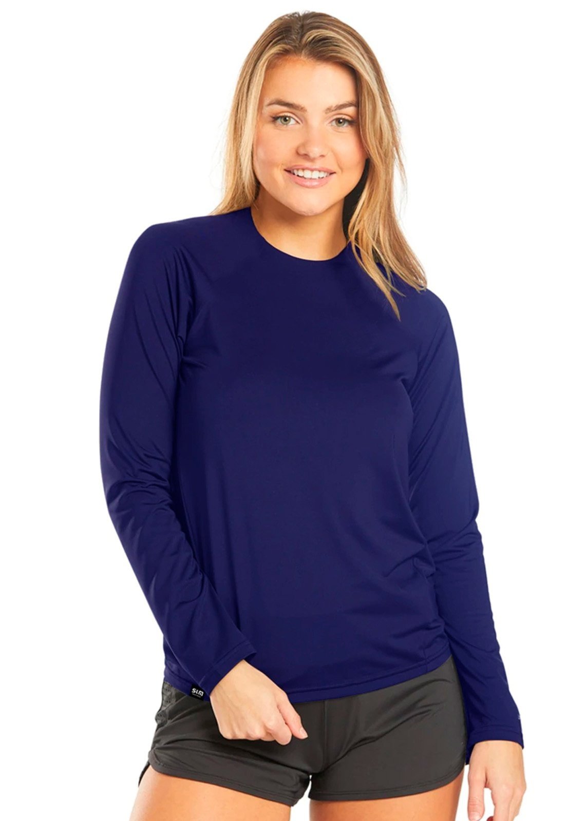 Camiseta UV Feminina de Proteção Solar Slim Fitness Marinho