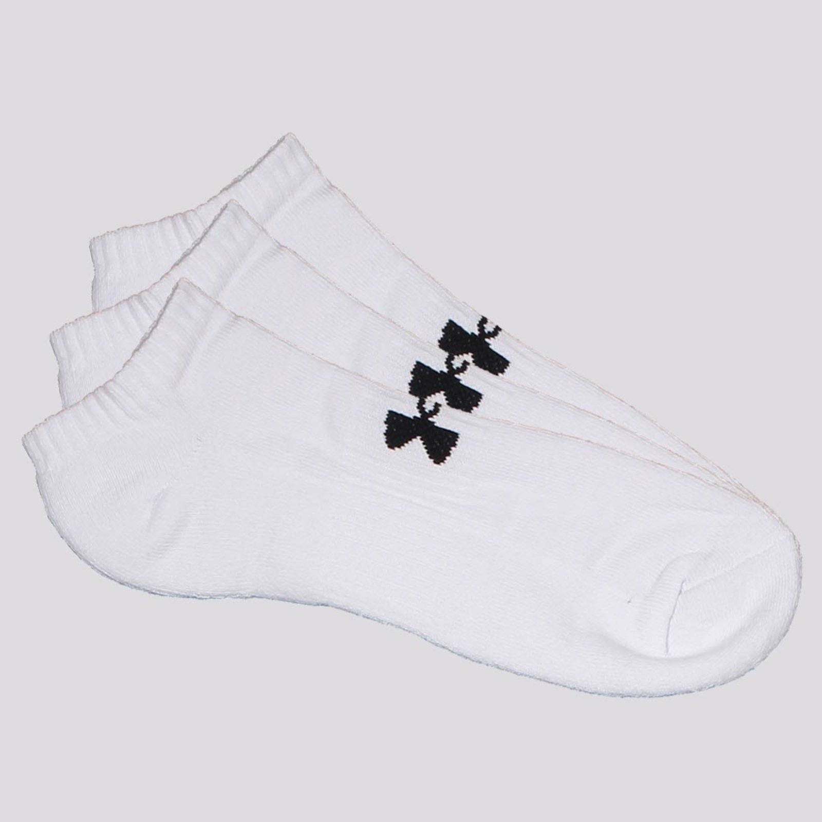 Vista 2 Kit Meia Under Armour Core Cotton NS 3 Pares Branca branco Under Armour branco