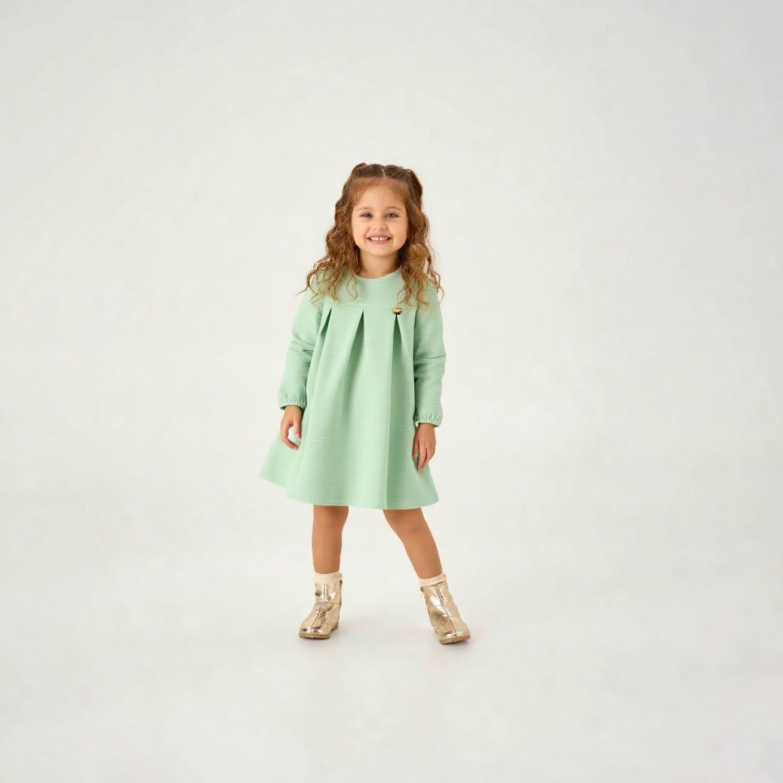 Infantil - Vestido Verde Primeiros Passos Pulla Bulla Menina - 55221-1219