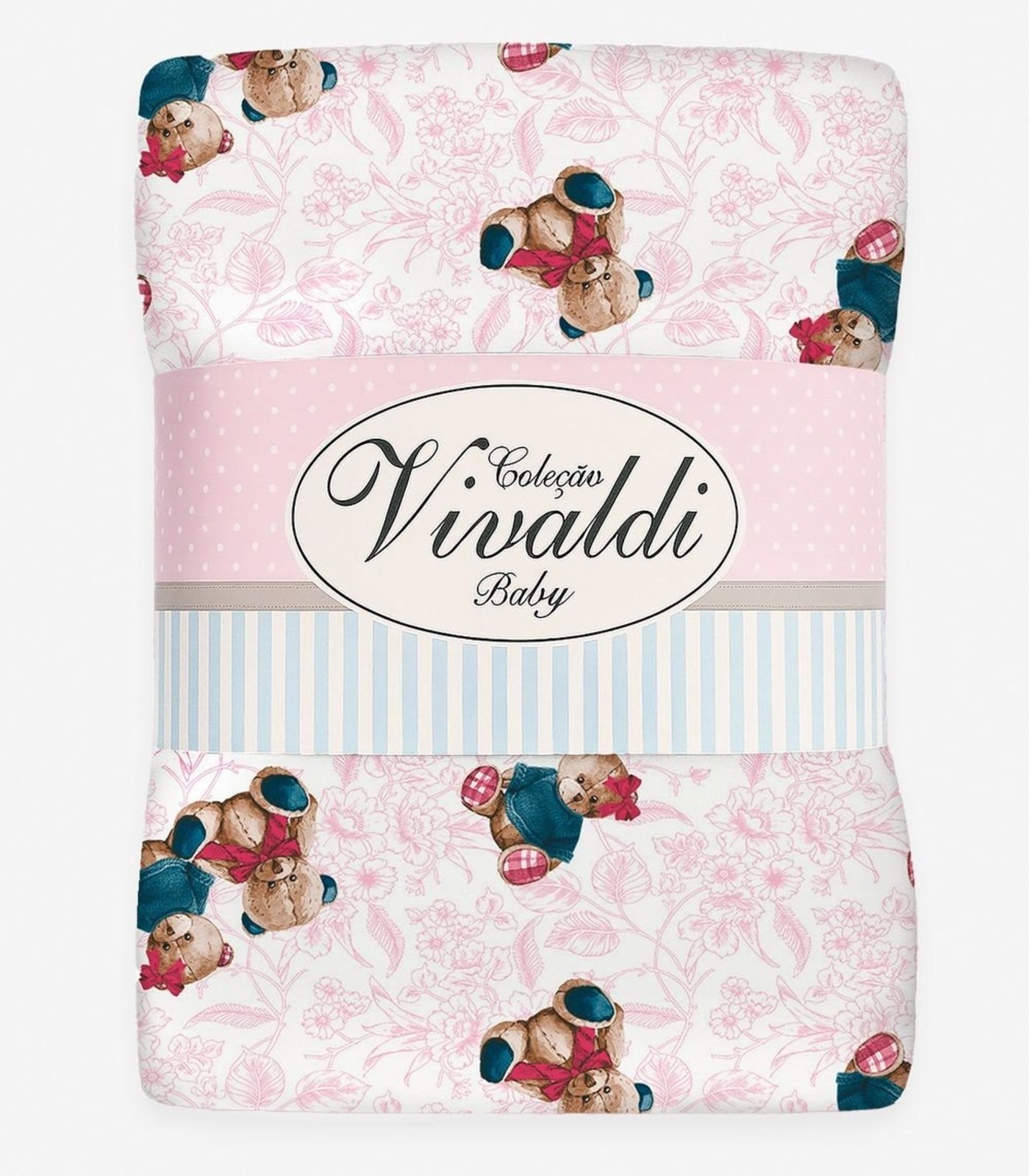 Manta Dupla Face Baby Vivaldi Rosa
