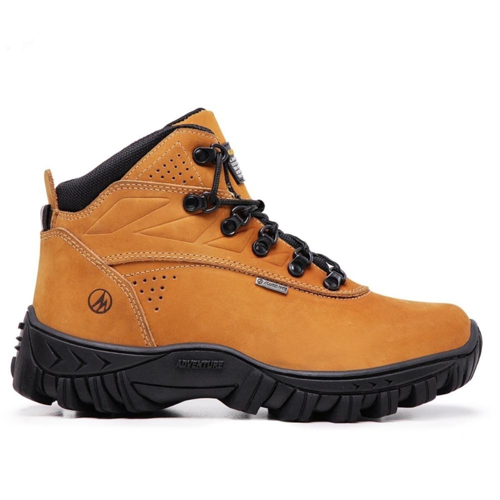 Bota Coturno Couro Aventura Masculino Confortável Resistente Cinza 33 Amarelo