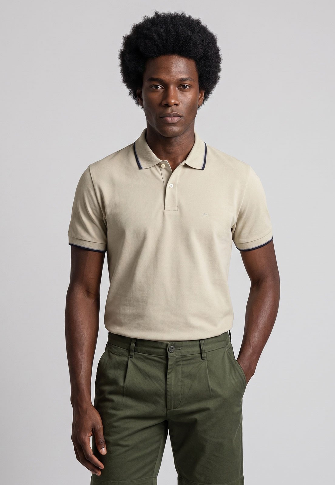 Polo Masculina Aramis Clássica Bege
