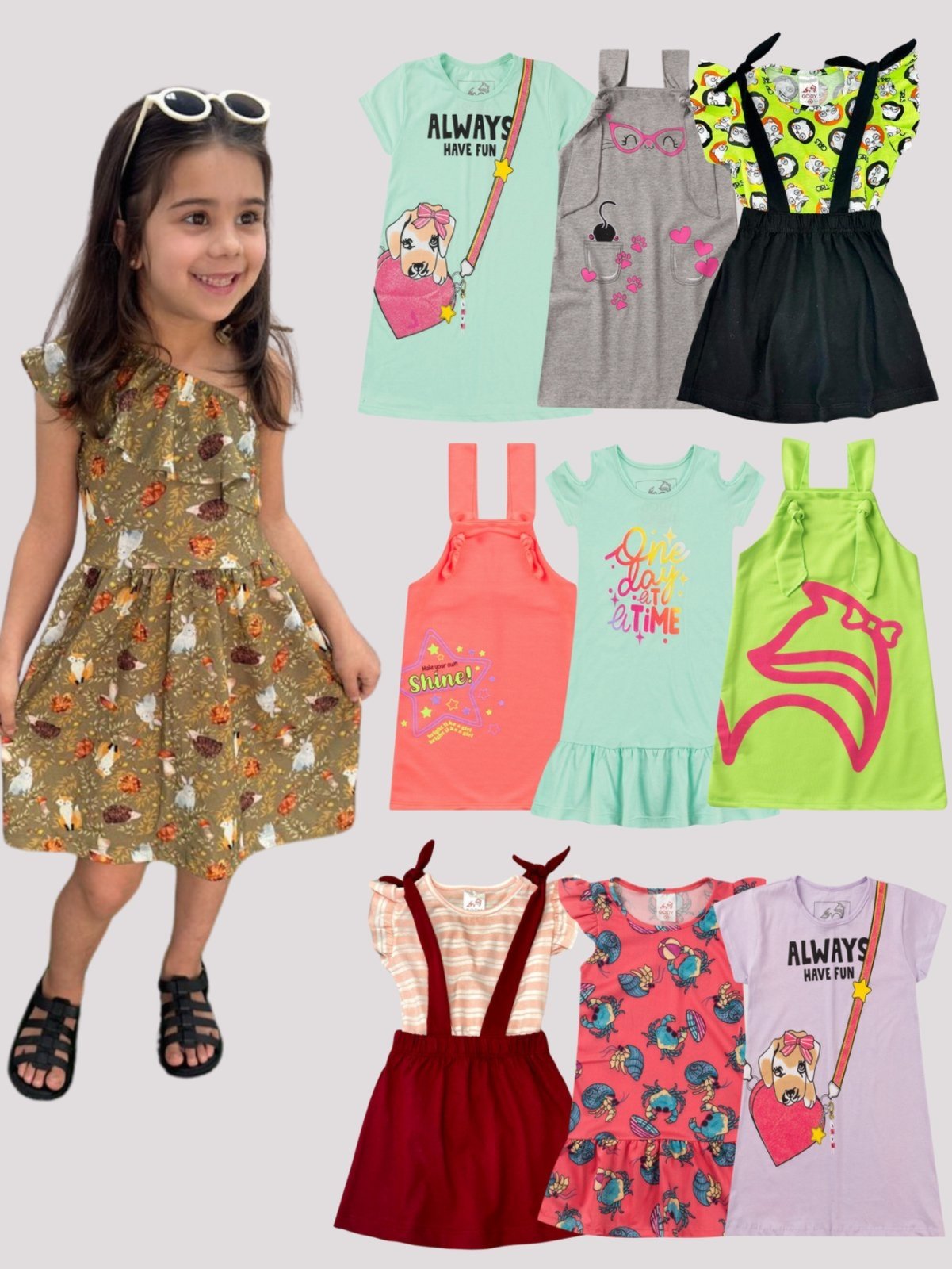 Infantil – Kit 3 vestidos verão menina SORTIDOS – Babei