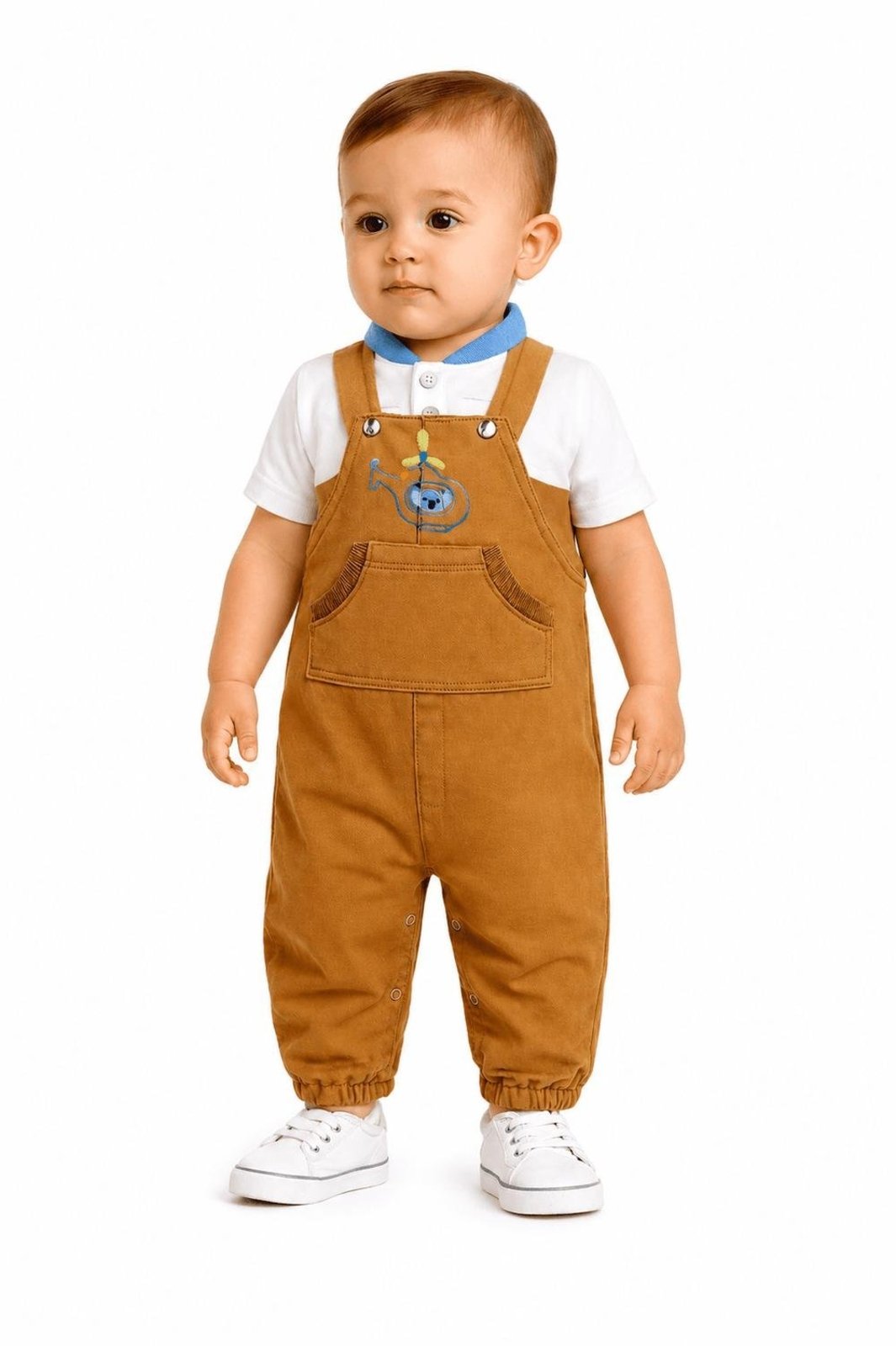 Infantil - Jardineira Menino Patrulha Aérea Alphabeto Laranja