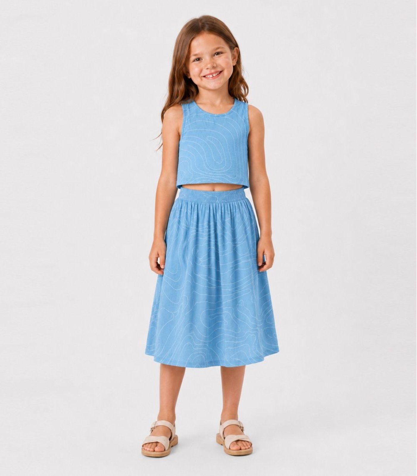 Infantil - Conjunto Menina Saia e Regata Select Azul