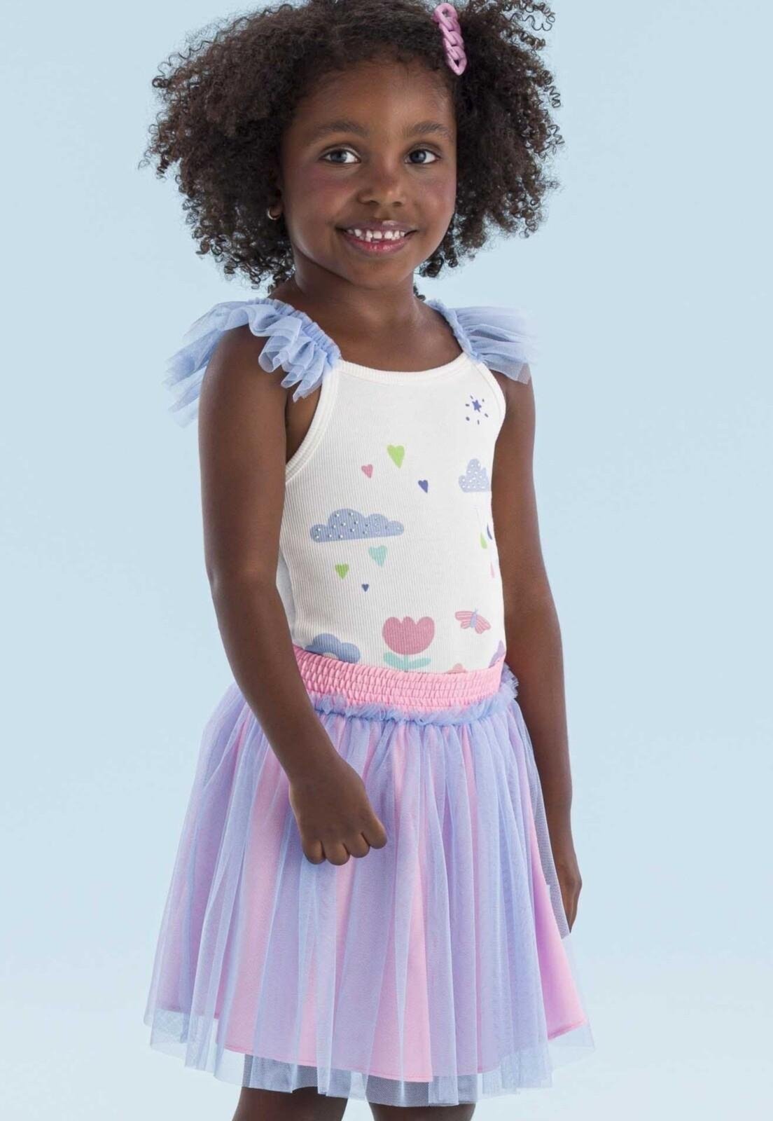 Vista 2 Infantil - Conjunto Menina Regata Tule Festa Mon Sucré 1 unico Mon Sucré unico
