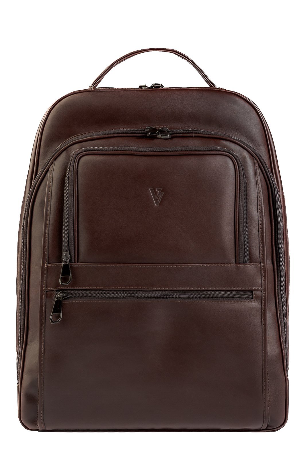 Mochila masculina de couro italiano para notebook 17" Arthur - Café"