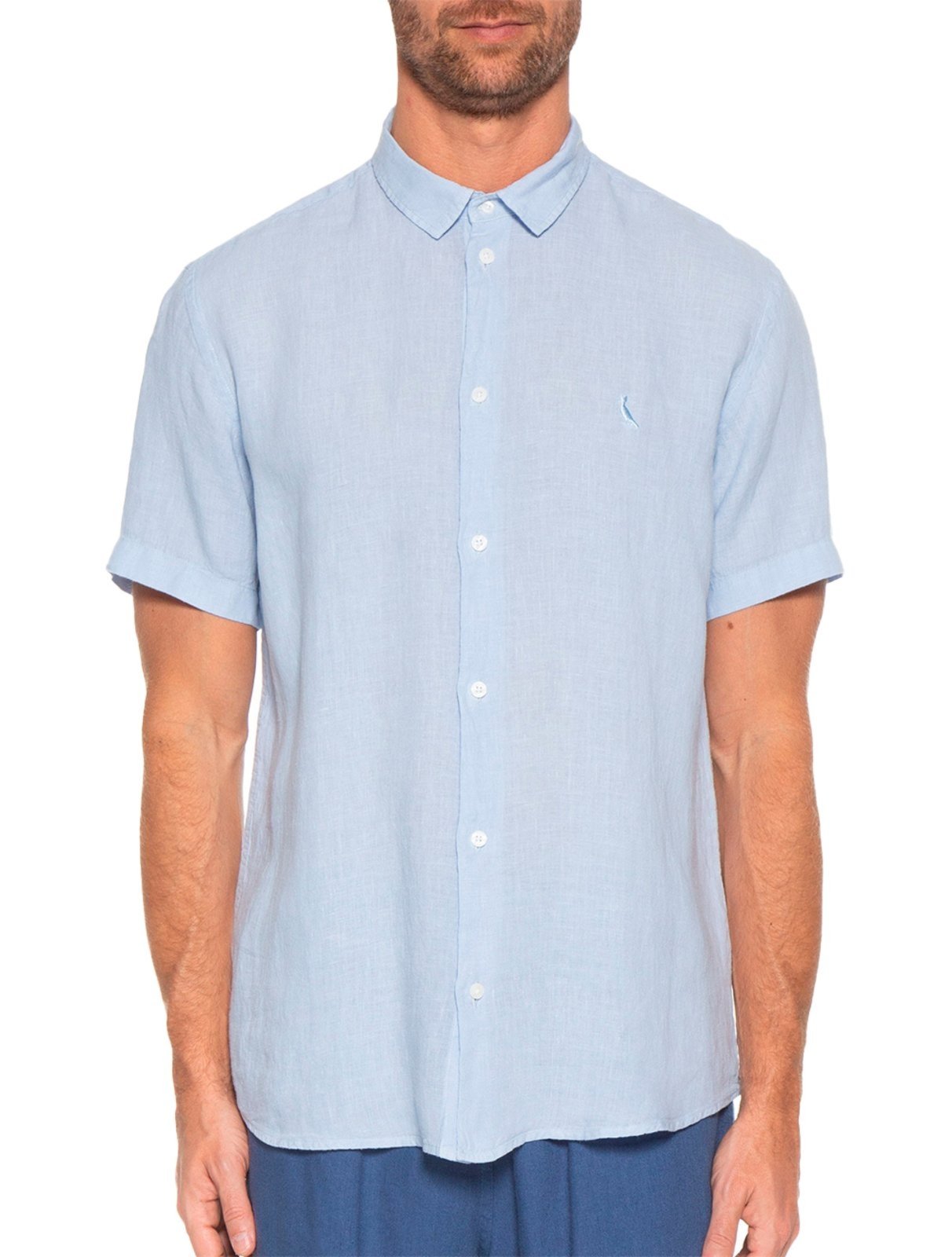 Camisa Reserva Masculina Manga Curta Nova Paraty Azul Médio