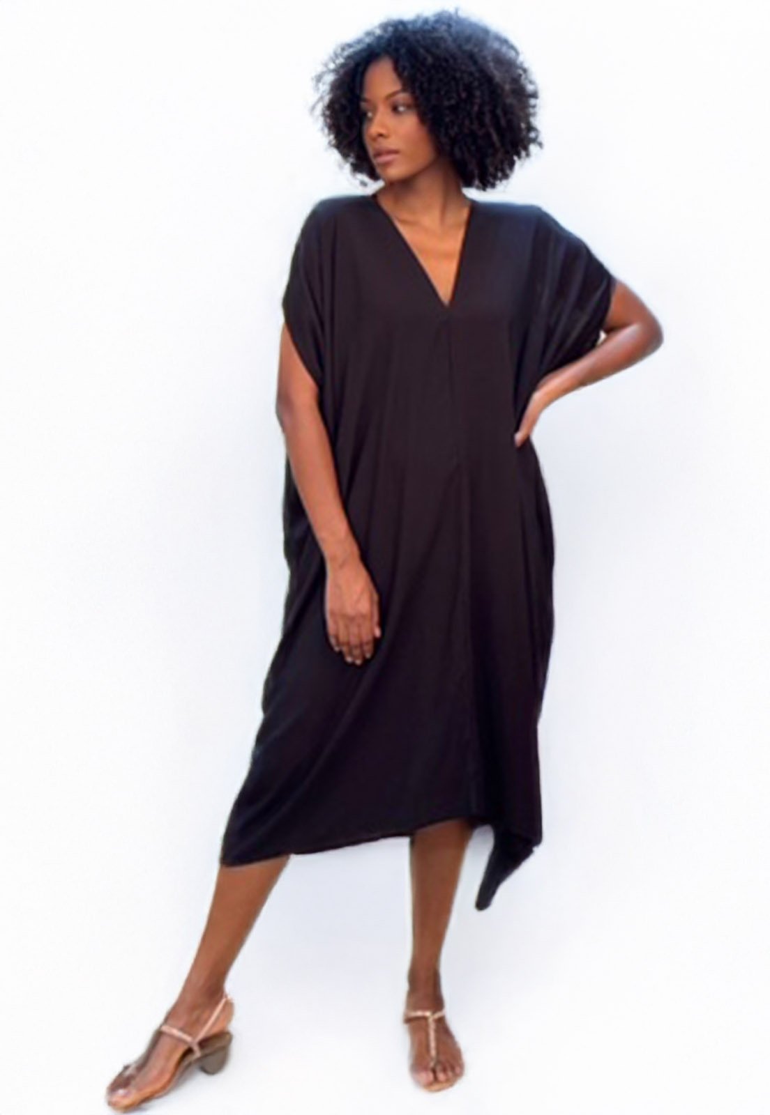 Vestido Kaftan Amazonia Vital Detalhes nas Costas Preto
