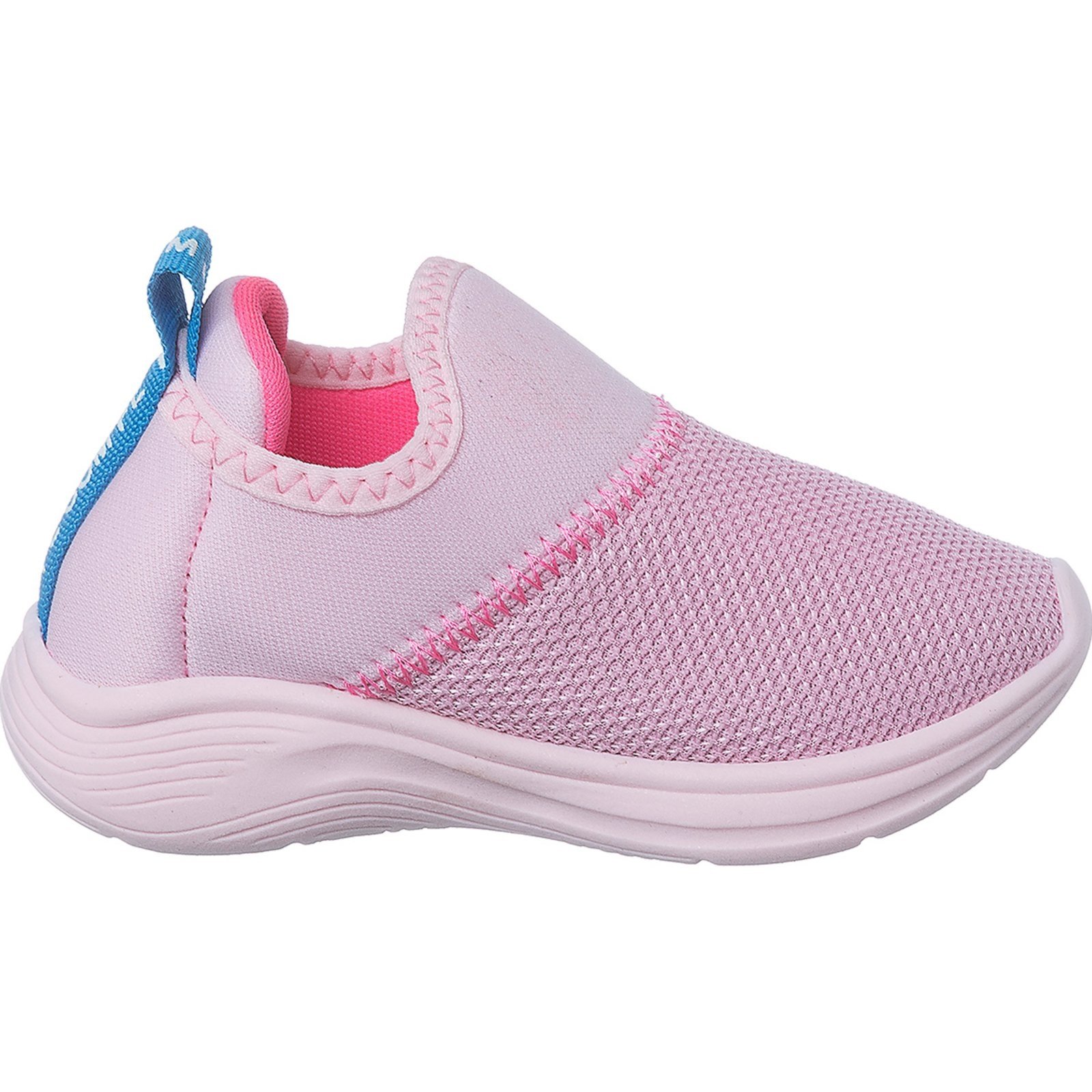 Infantil – Tênis Feminino Pé com Pé Calce Fácil de Elástico Menina Rosa