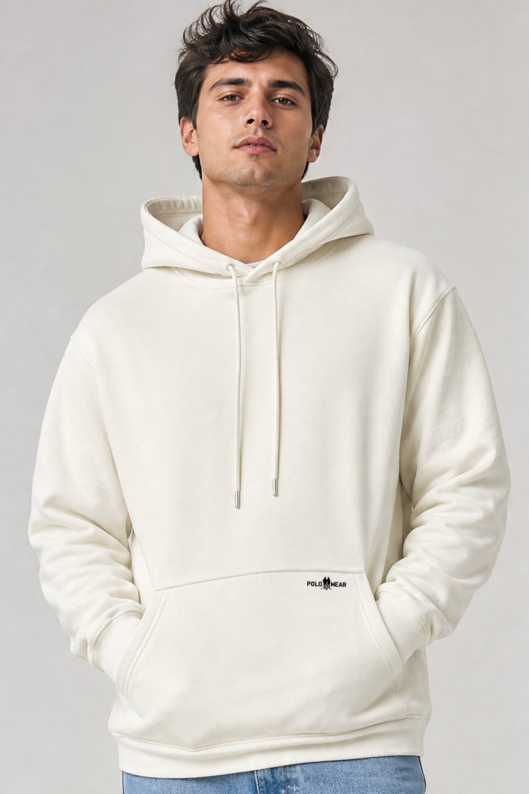 Blusa Moletom Canguru Confortável Polo Wear Off White