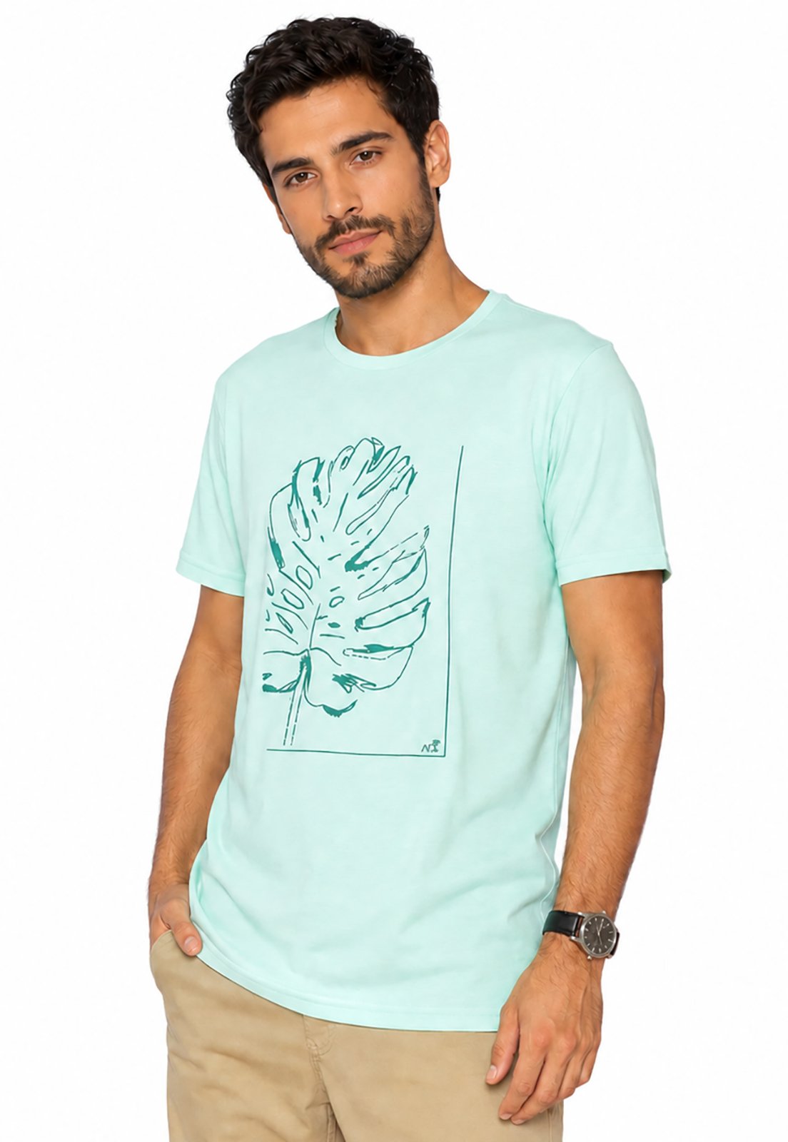 CAMISETA AD FASHION ESTAMPADA VERDE CLARO