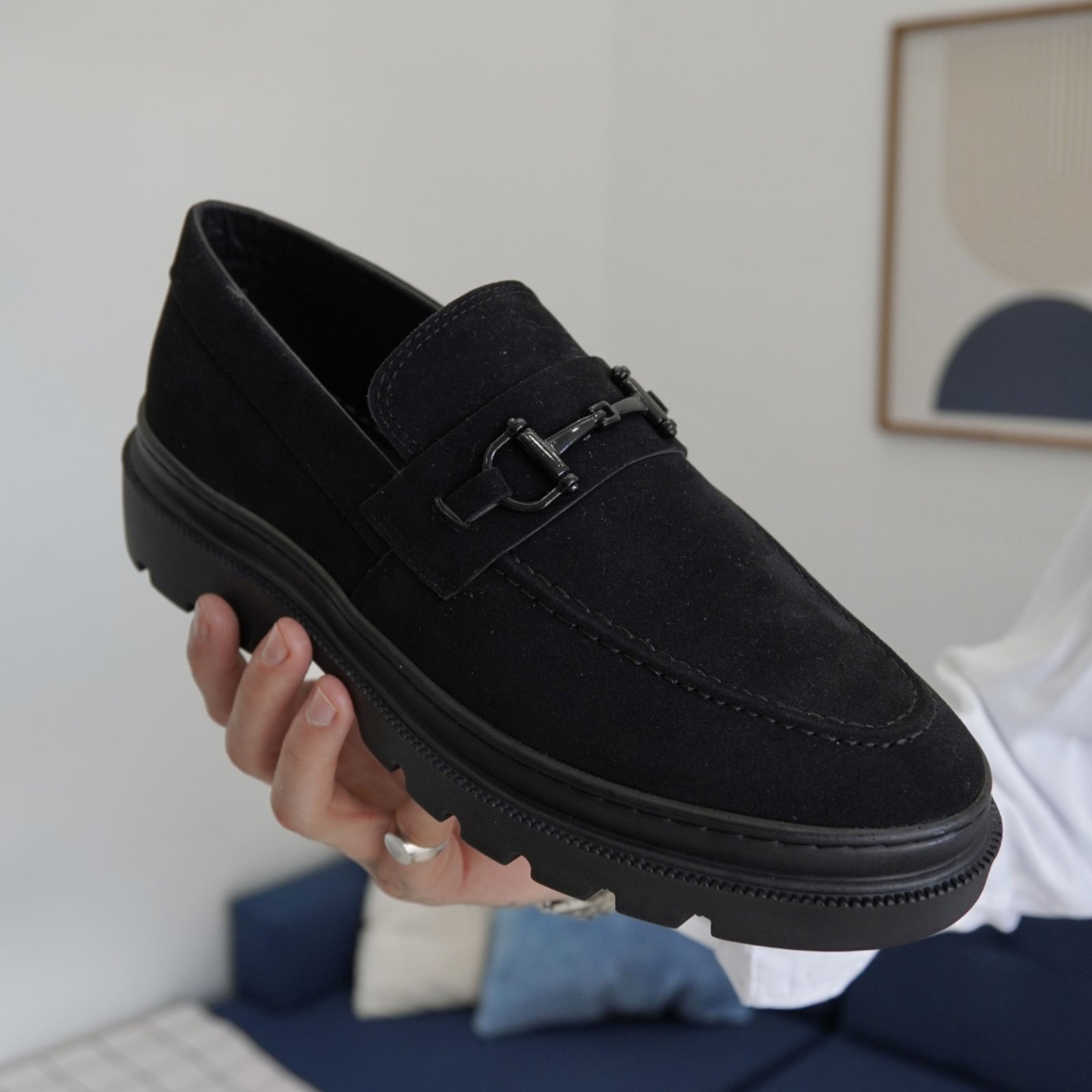 Sapato Social Mocassim Casual Masculino Em Camurça Solado Leve Costurado Oxford Festa Escritório