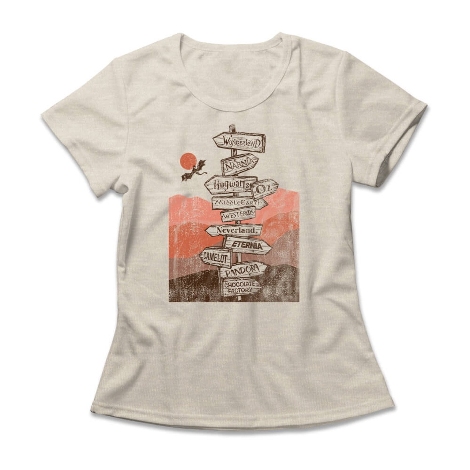 Camiseta Feminina Fantasy Places – Mescla Banana – Casual – Studio Geek