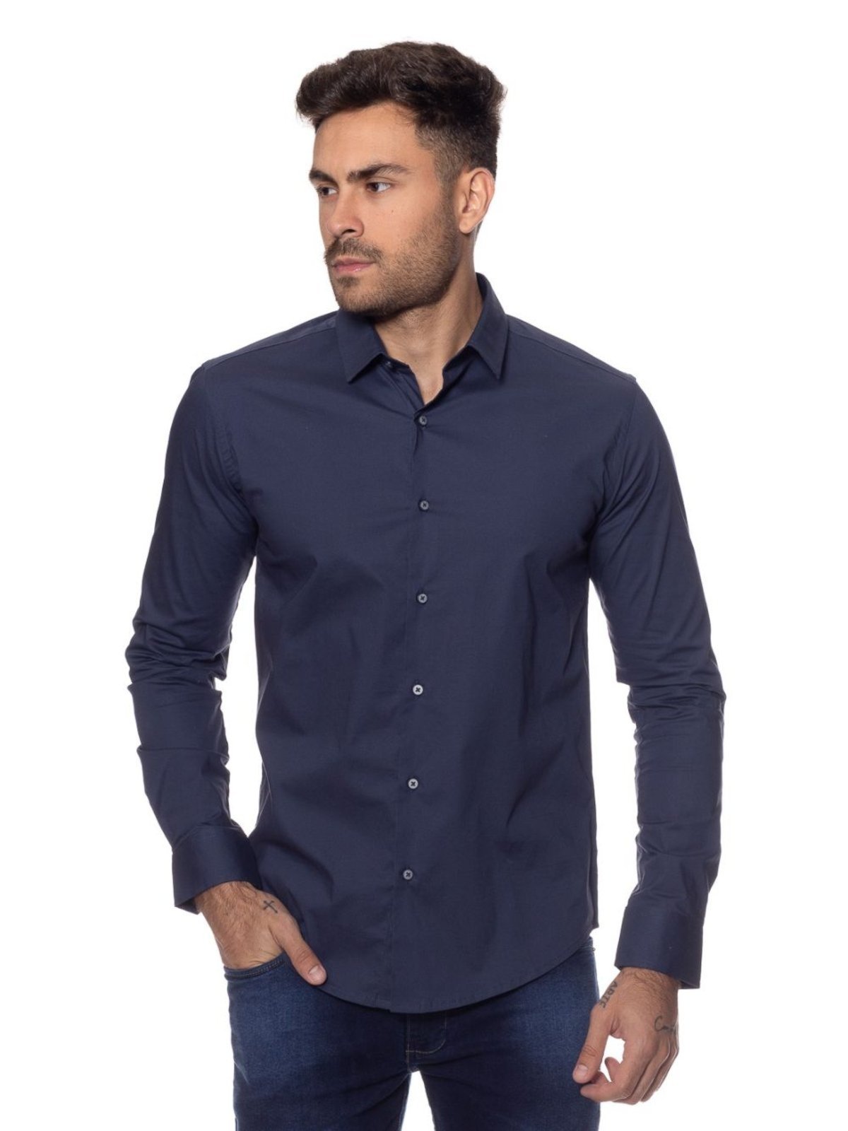 Camisa Masculina Fit Social Manga Longa – 49242