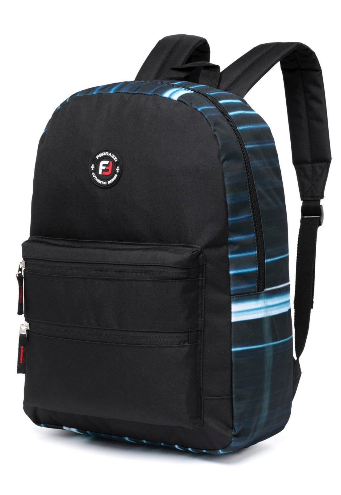 Vista 3 Infantil - Mochila Espaçosa Universidade Escolar Casual Reforçada Ferrazzi azul/preto Ferrazzi azul/preto