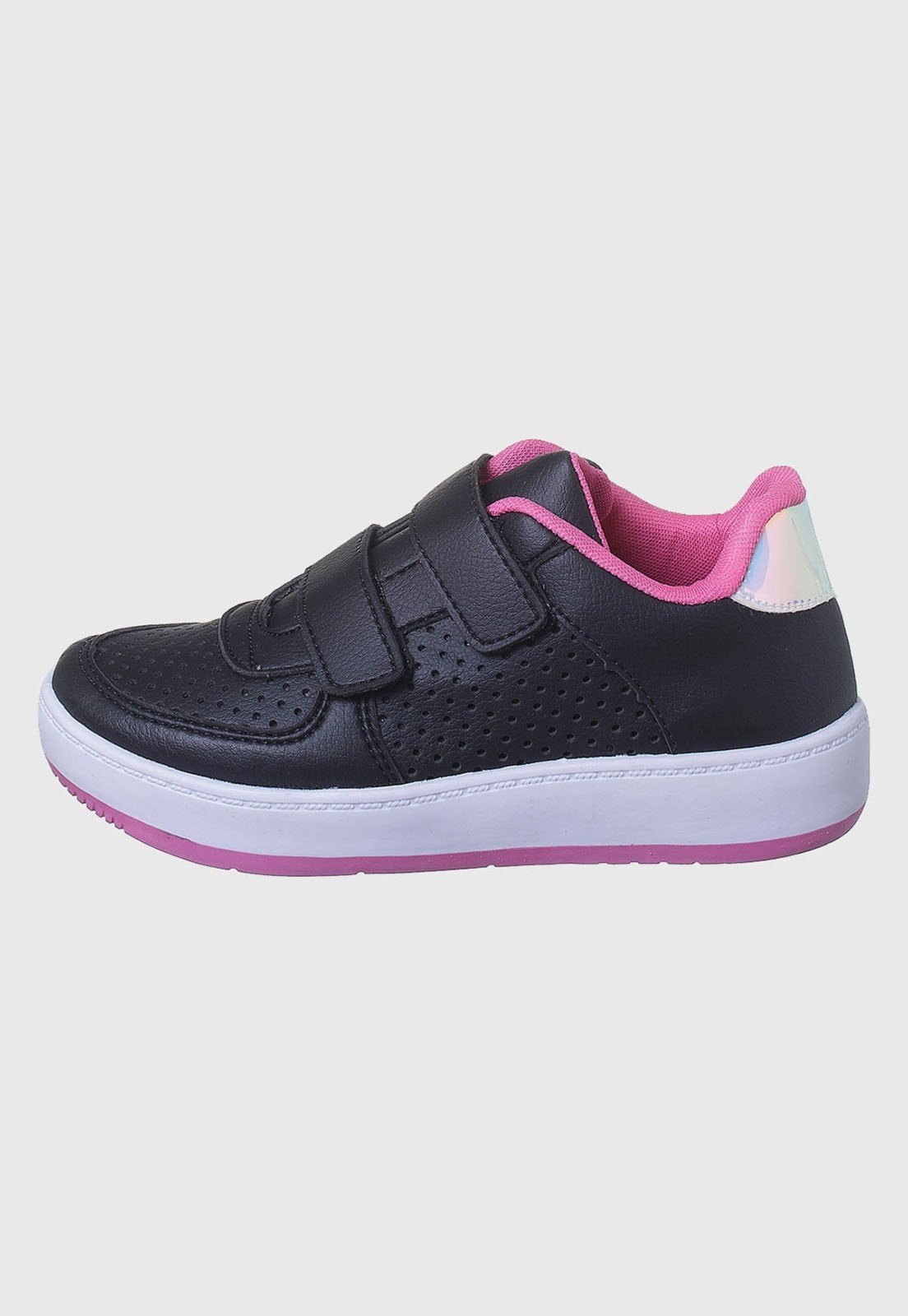 Vista 3 Infantil - Tênis Feminino Escolar Casual Preto com tep Kidstep pink/preto pink Kidstep pink/preto pink