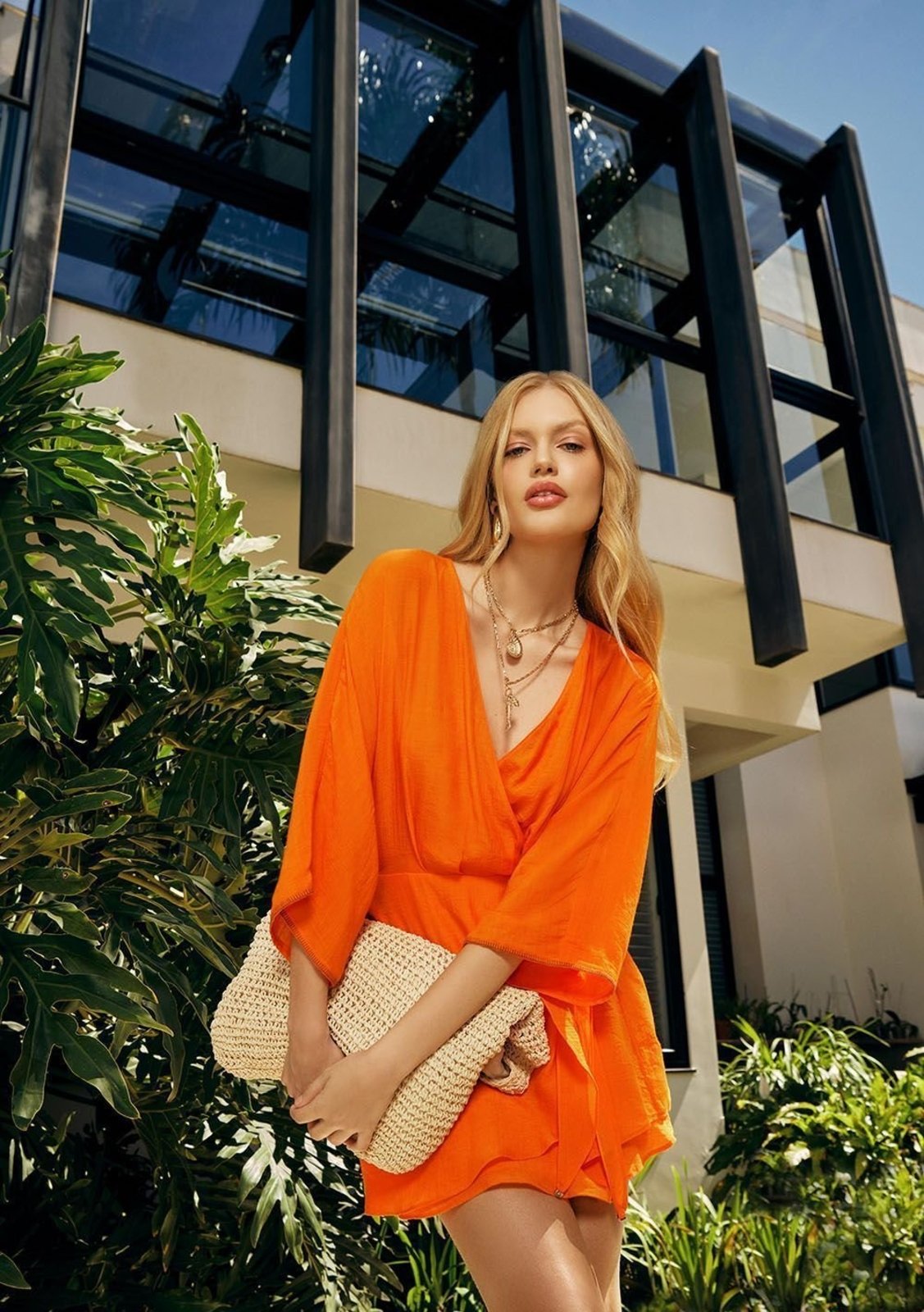 Vestido Curto Solto Helia - Laranja