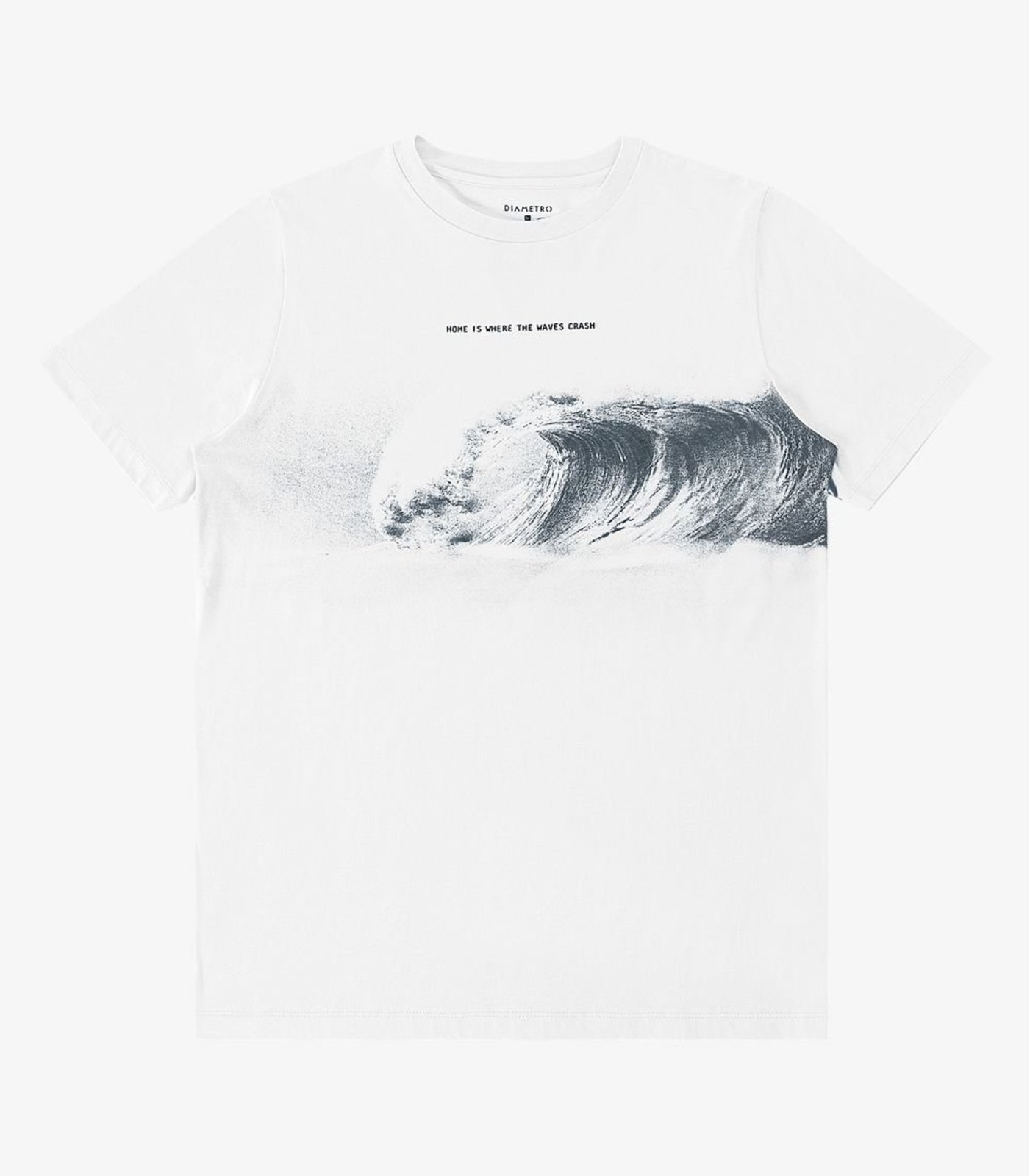 Vista 2 Camiseta Meia Malha Masculina Diametro branco Diametro branco