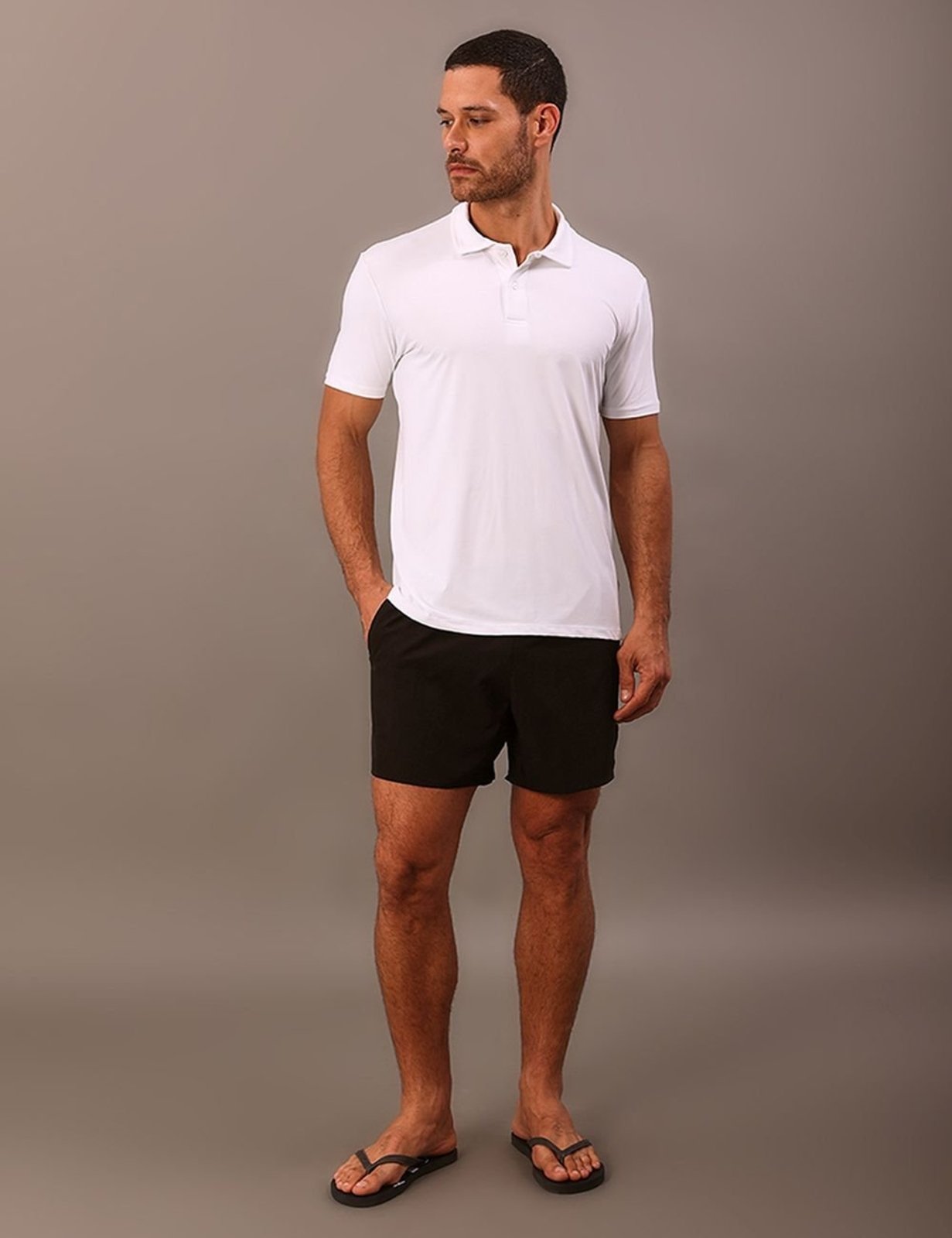 Shorts Elástico Liso Com Logo Lateral - Preto Calvin Klein Jeans