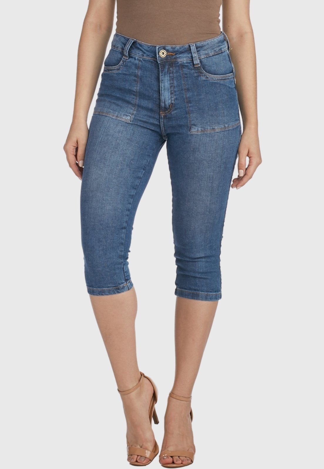 Calça Jeans HNO Jeans Capri Skinny Elastano Azul