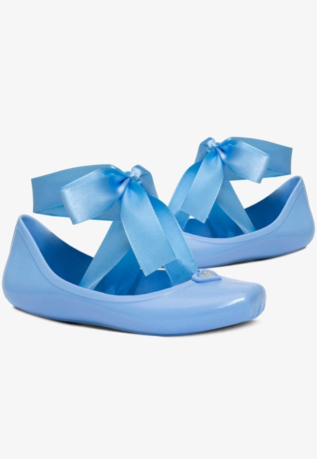 Vista 3 Infantil - Sapatilha Feminina Pópidi Coração Glitter azul Pópidí azul