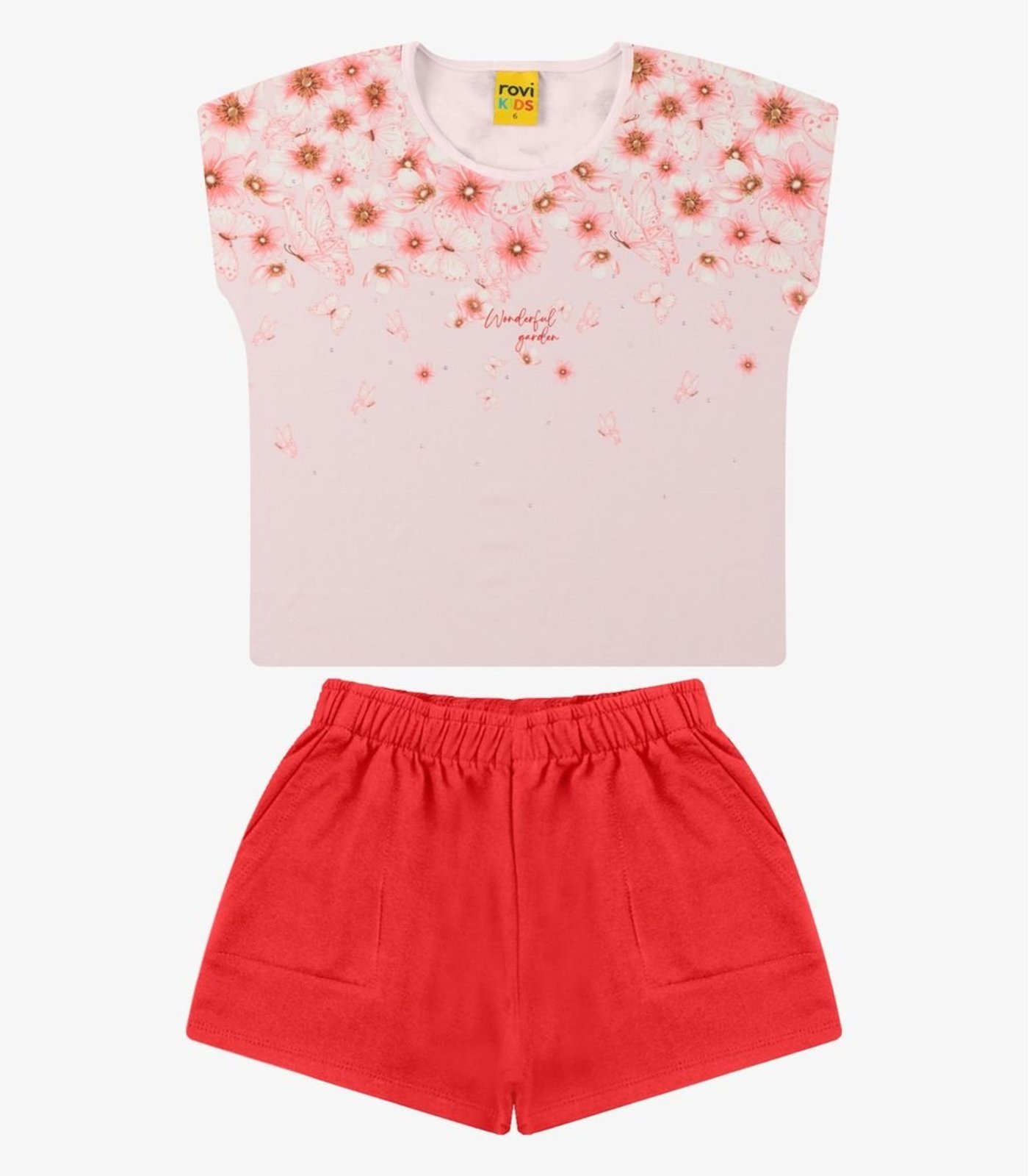 Infantil - Conjunto Blusa com Shorts Menina Rovi Rosa