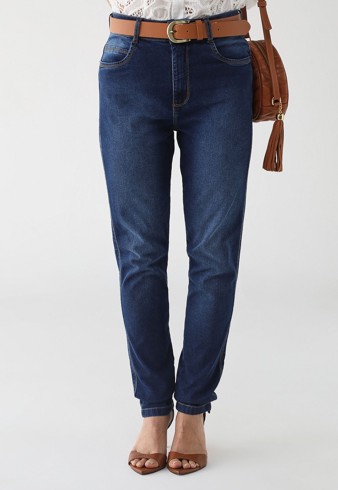 Calça Jeans Maria Valentina Skinny Pocket Azul