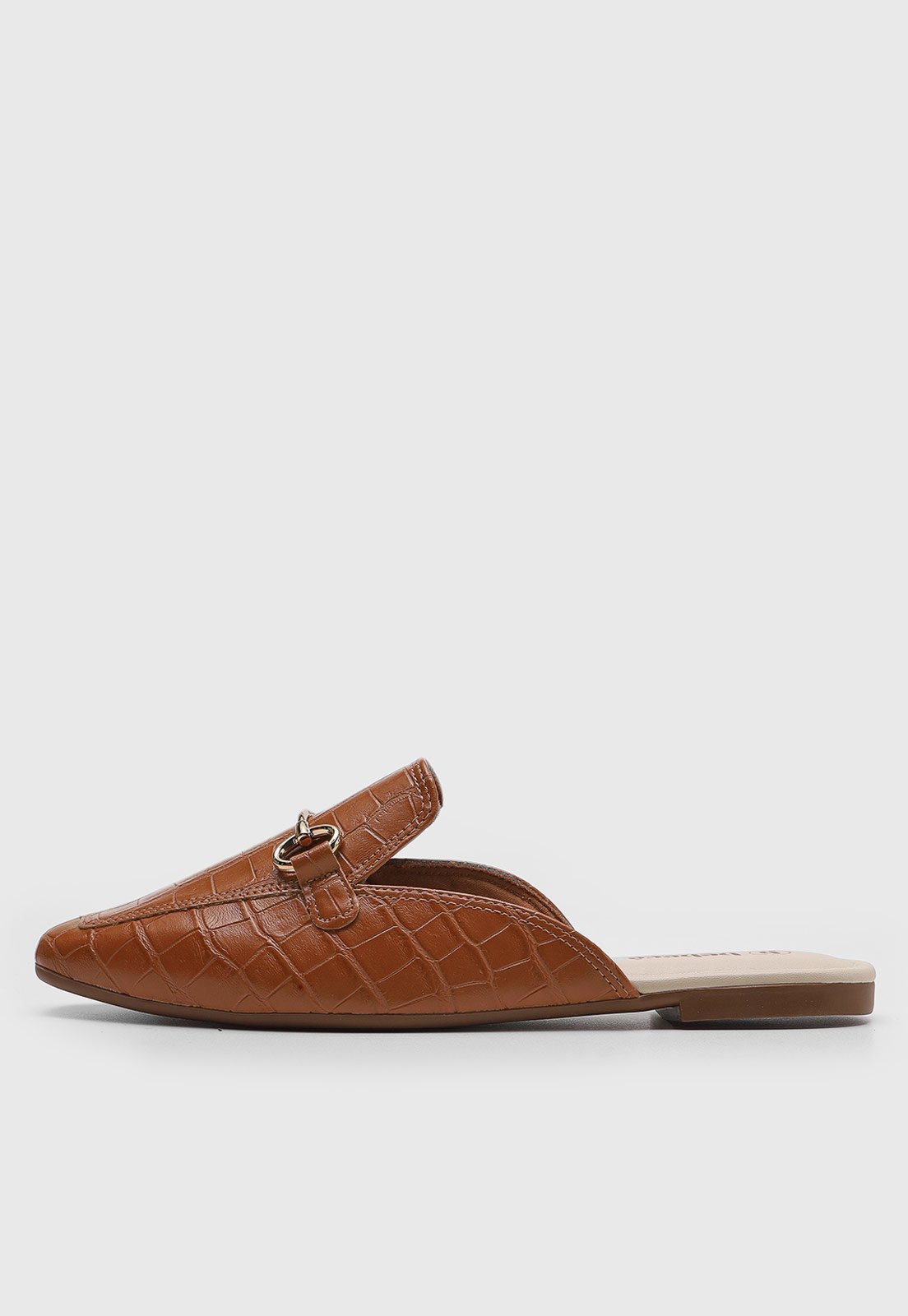 Mocassim Mule cê Texturizado Caramelo