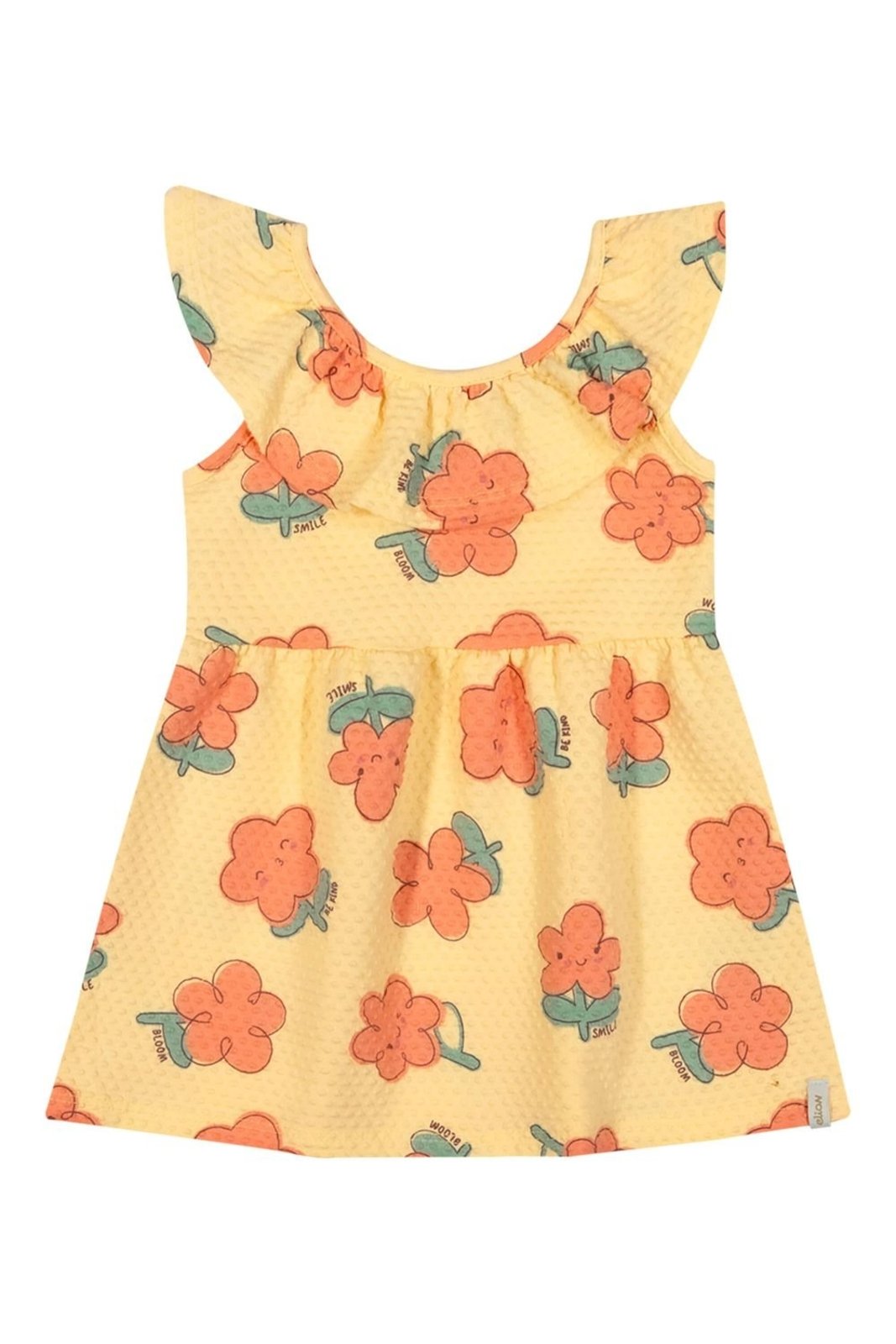 Vista 3 Infantil - Vestido Menina Florzinhas Com Babado Elian Elian amarelo