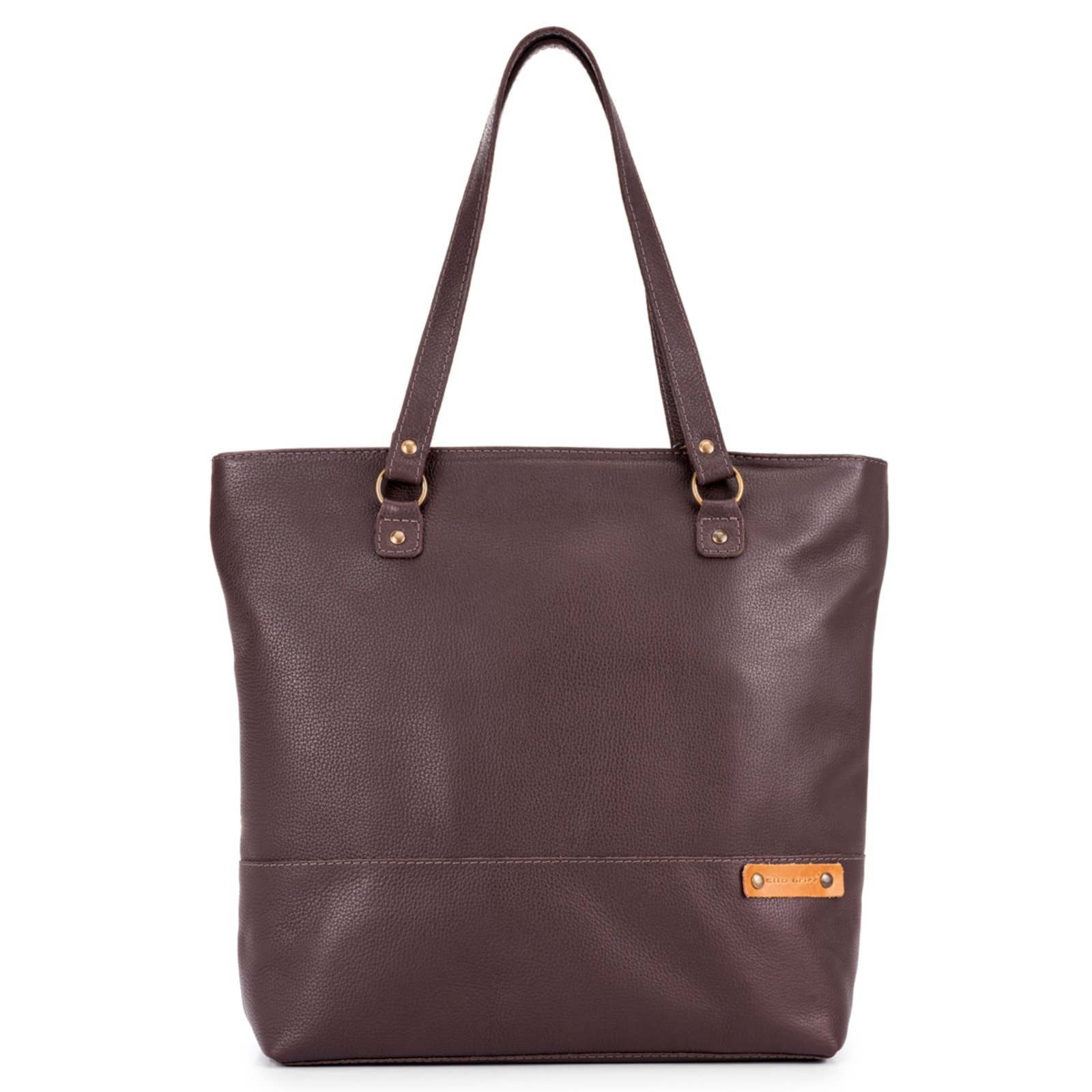 Bolsa Feminina Faculdade Cadernos/livros Couro Legítimo Marrom-escuro