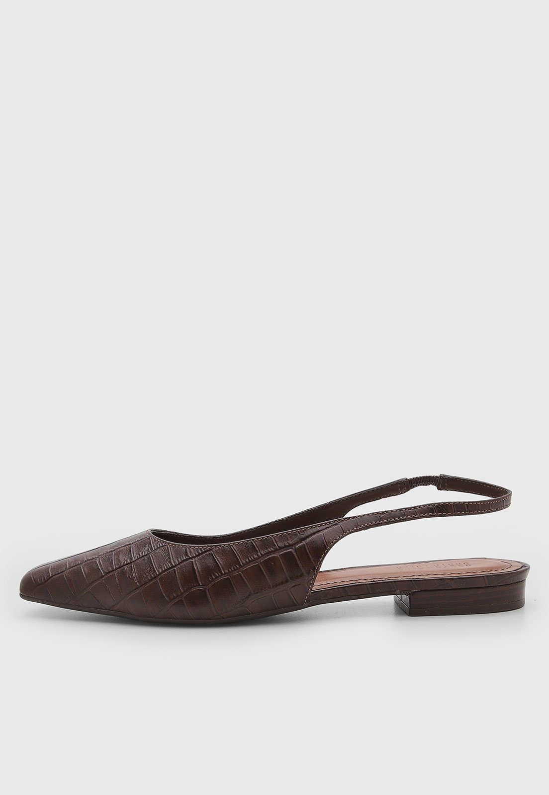 Sapatilha Feminina Santa Lolla Slingback Croco Marrom