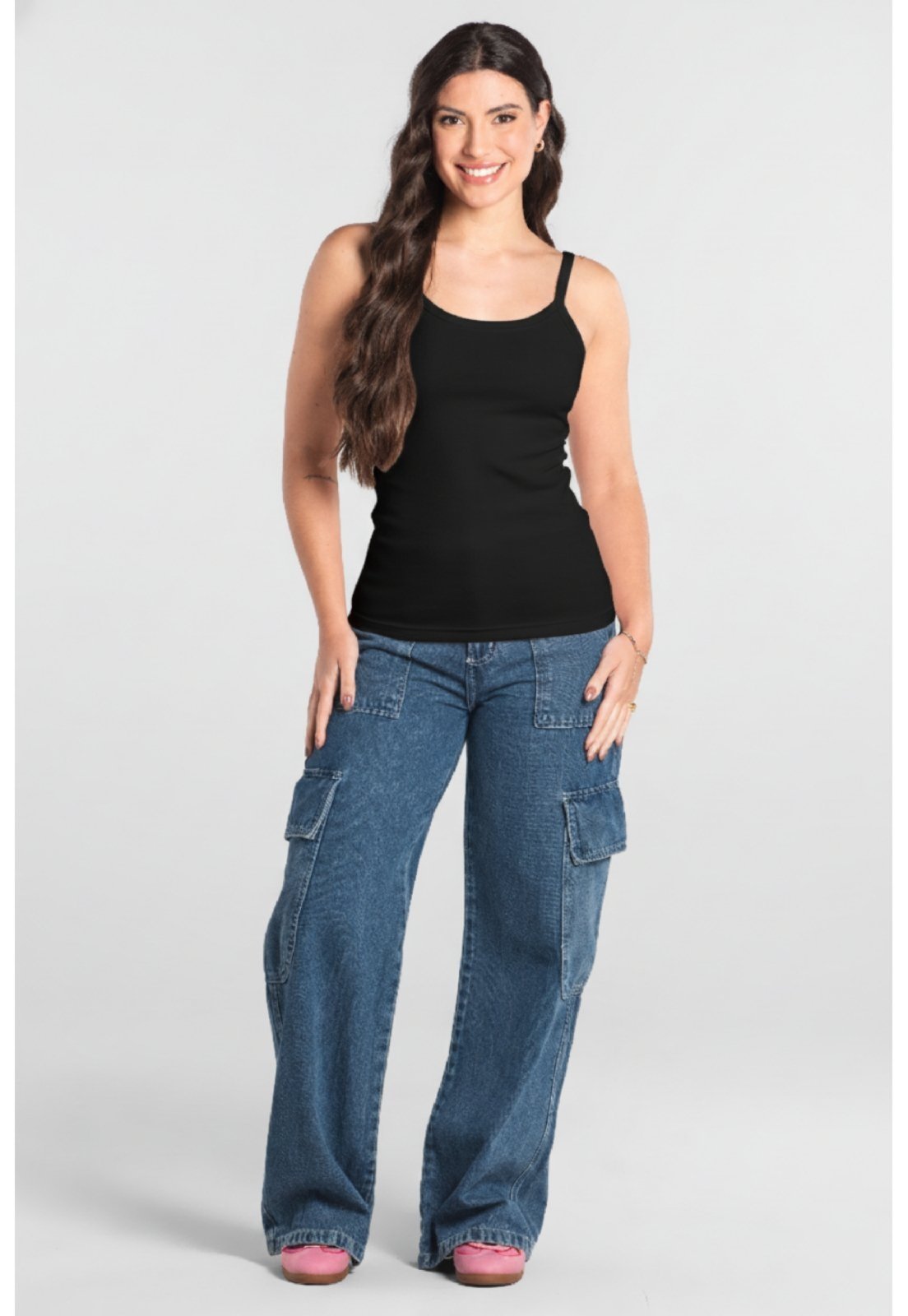 Regata Feminina em Cotton Just Basic Preto