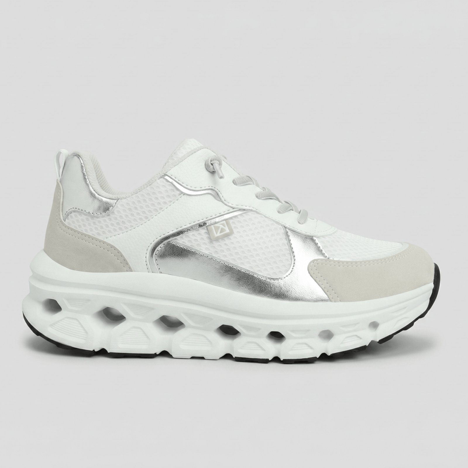 PICCADILLY MAXI TECH - Tênis Branco com Prata