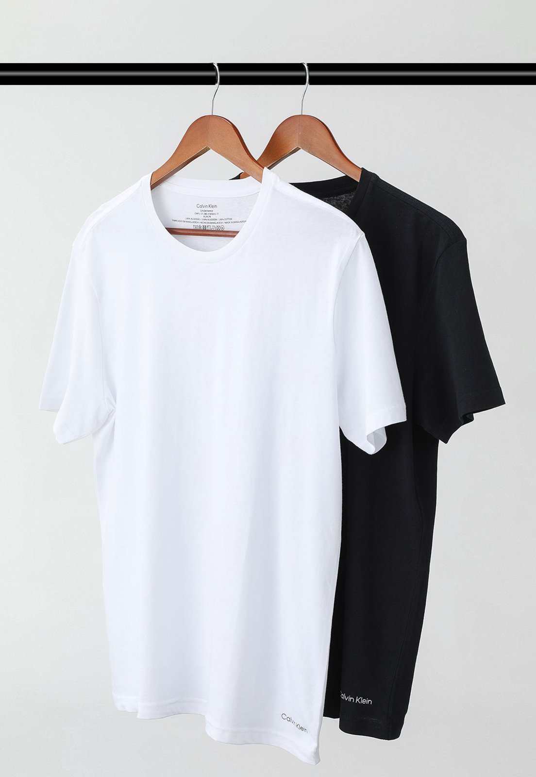 Kit 2pçs Camiseta Calvin Klein Underwear Crew Branca