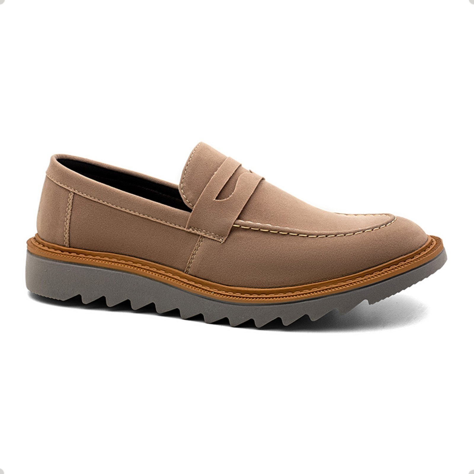Sapato Masculino Camurça Loafer Tratorado Duprado Premium