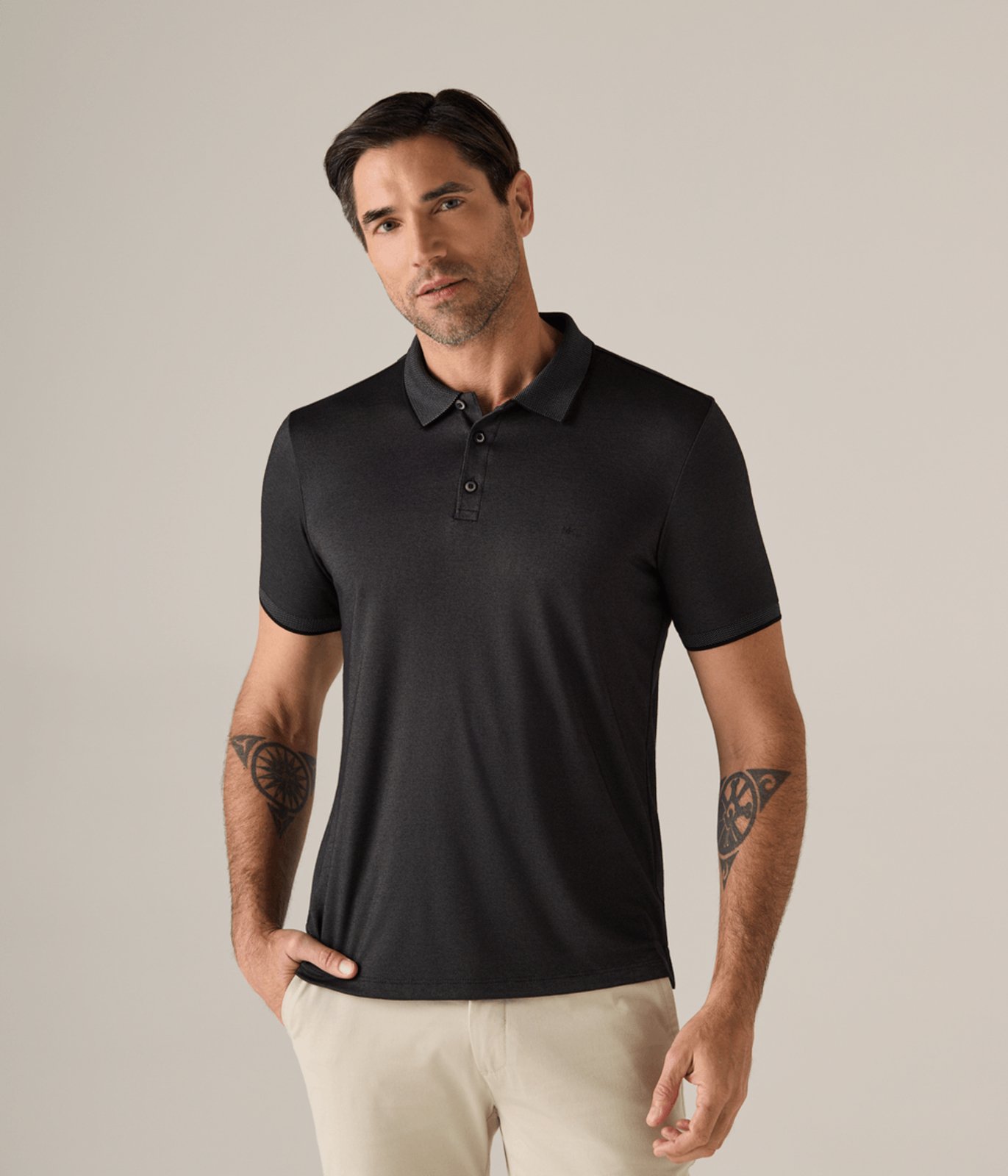 Polo Makenji Manga Curta Premium Com Bordado Masculina Verde Escuro