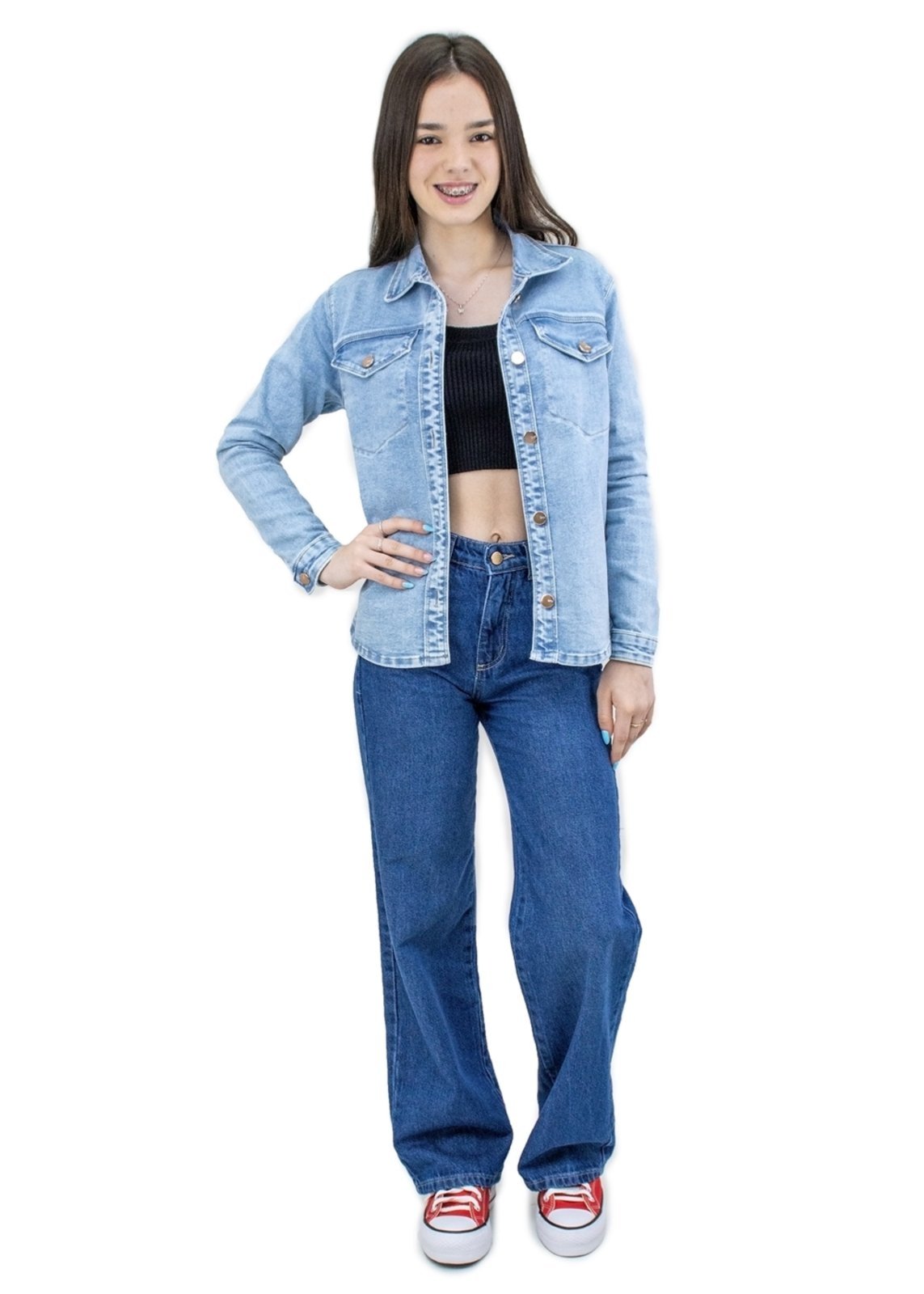 Infantil - Jaqueta Quase Anjo Jeans Menina Tradicional Clara
