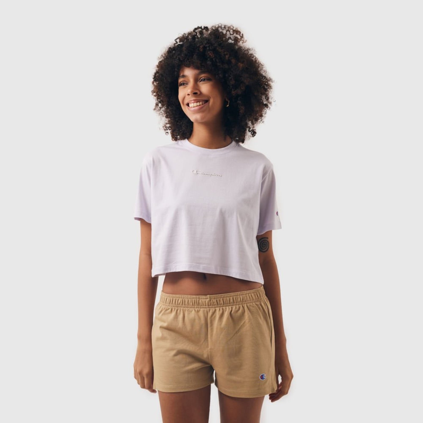 Camiseta Champion Athletic Cropped Mini Script Ink