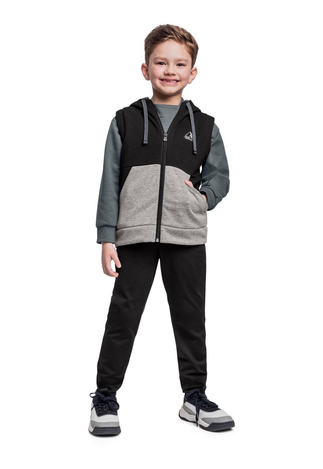 Infantil – Colete em Moletom para Menino Quimby Cinza