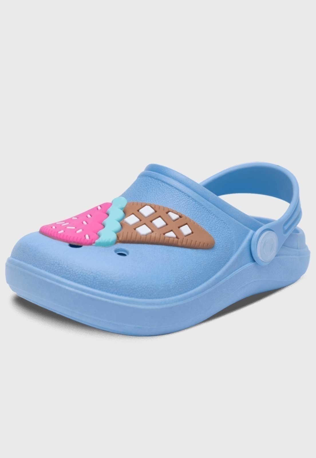 Infantil – Babuche Feminino Popidi Menina Sorvete Azul